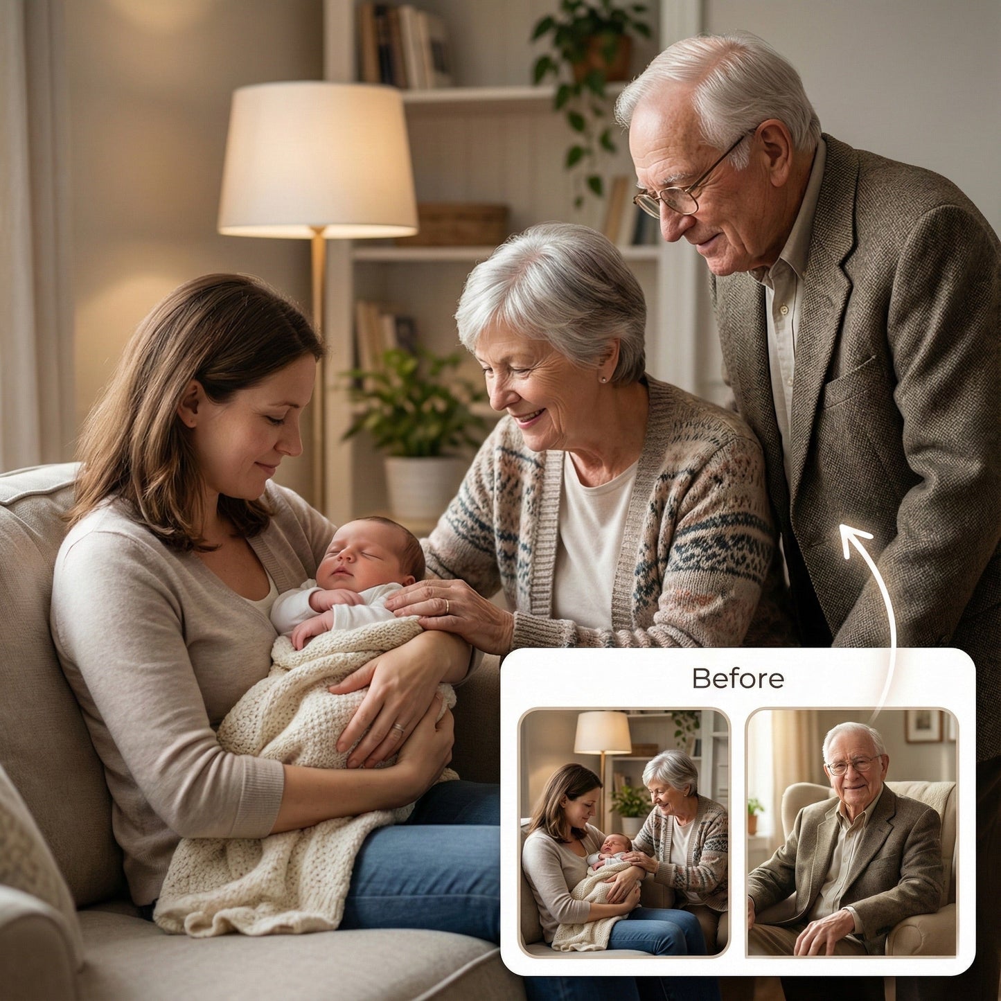 Add Deceased Loved One to Newborn Photo - The Meeting That Never Happened by Phoenix Tree Studio