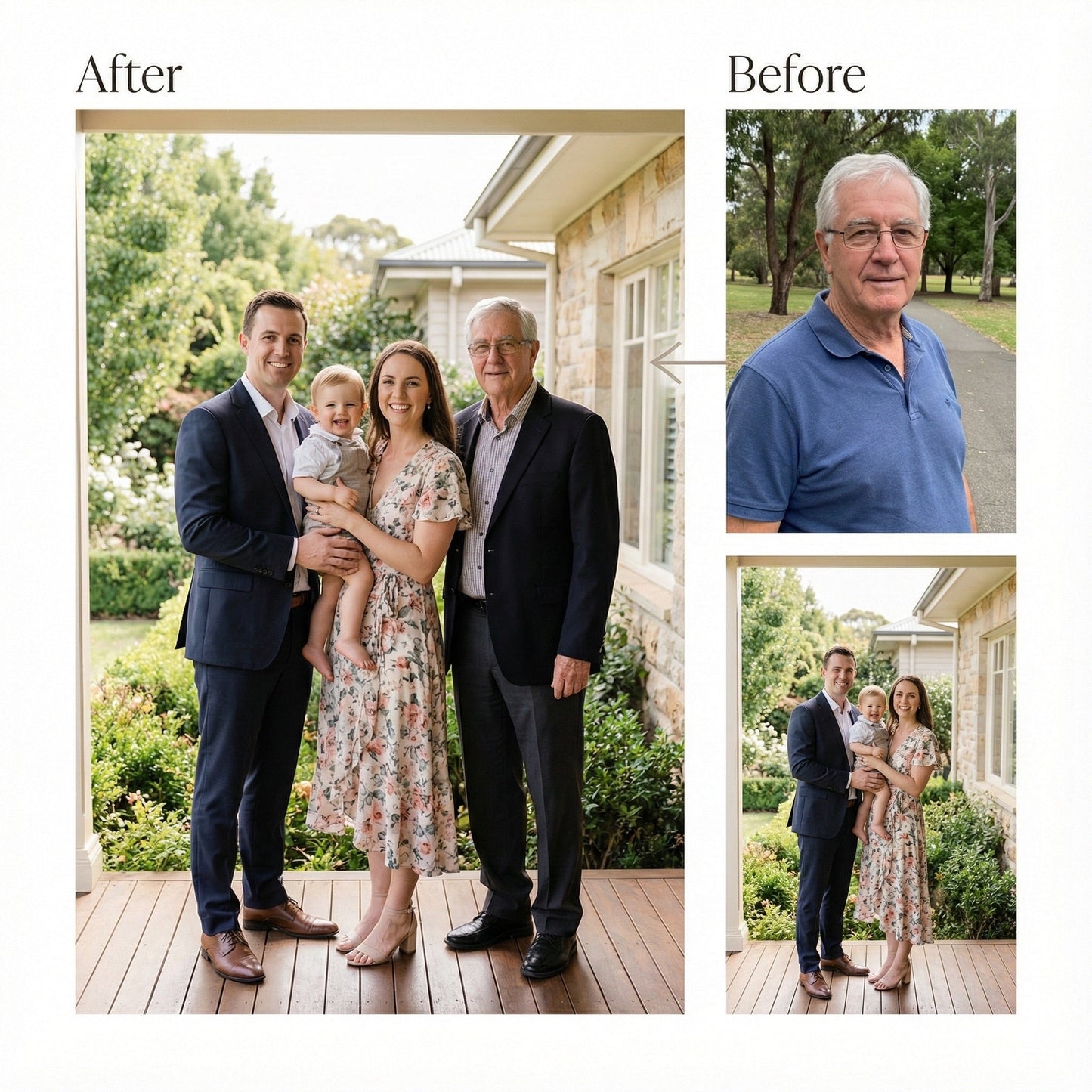 Add Deceased Loved One to Photo - Professional Memorial Family Portrait Service by Phoenix Tree Studio