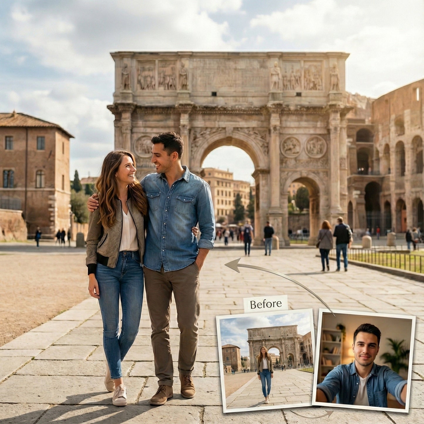 Together Anywhere: Custom Couple Portrait & Realistic Photo Merge Service by Phoenix Tree Studio