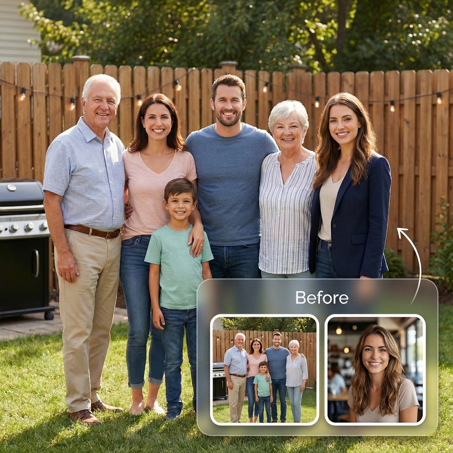 Add Person to Family Photo - Realistic Outdoor & Garden Portrait Merge by Phoenix Tree Studio