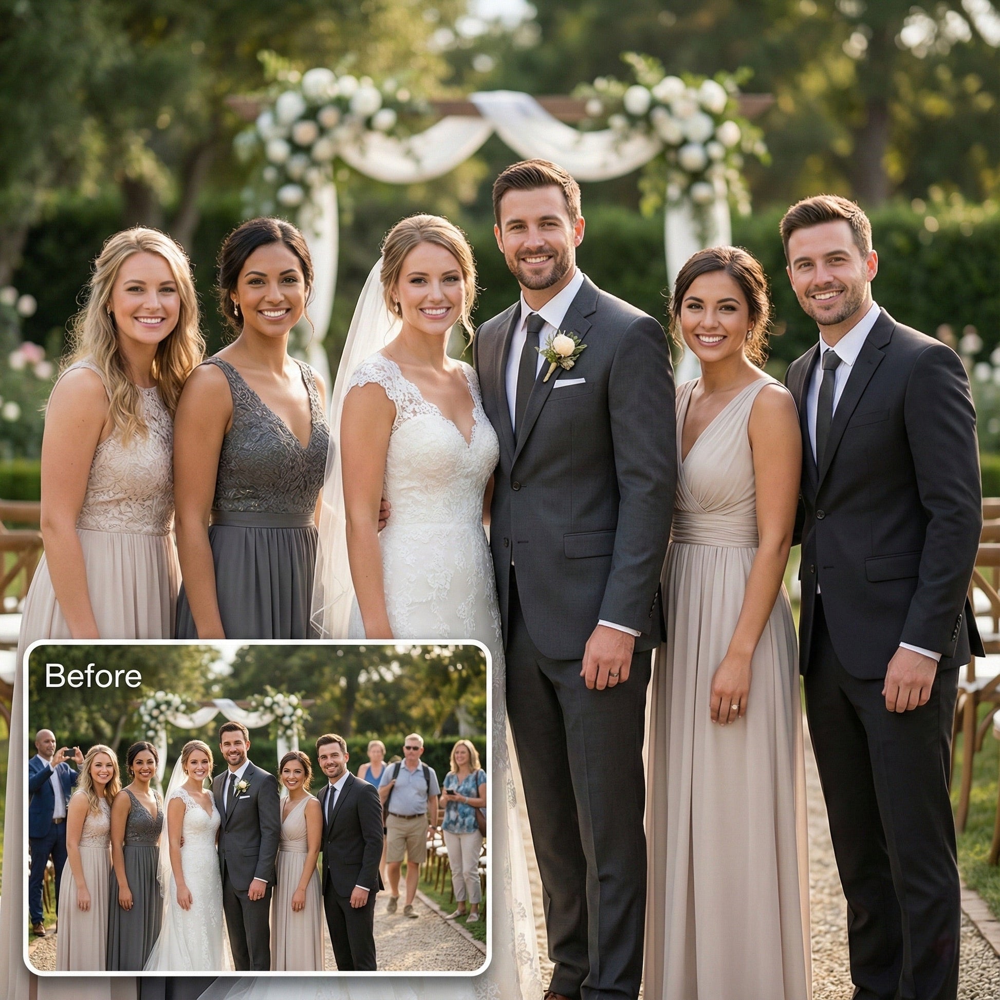 Wedding Photo Rescue: Remove Guests, Staff, or Strangers from Background by Phoenix Tree Studio