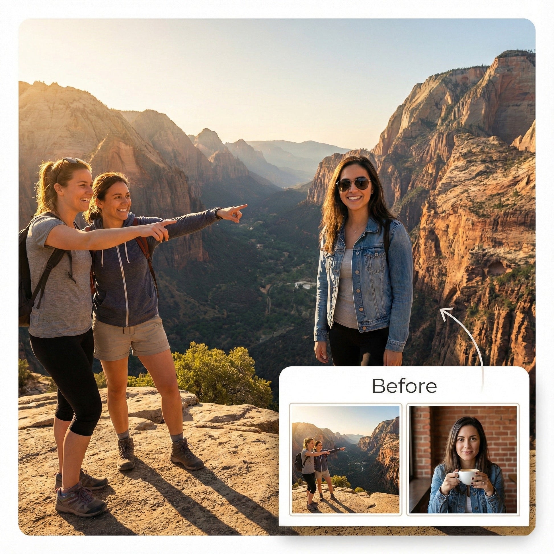 Add Missing Friend to Vacation Photo - Realistic Travel Memory Merge by Phoenix Tree Studio