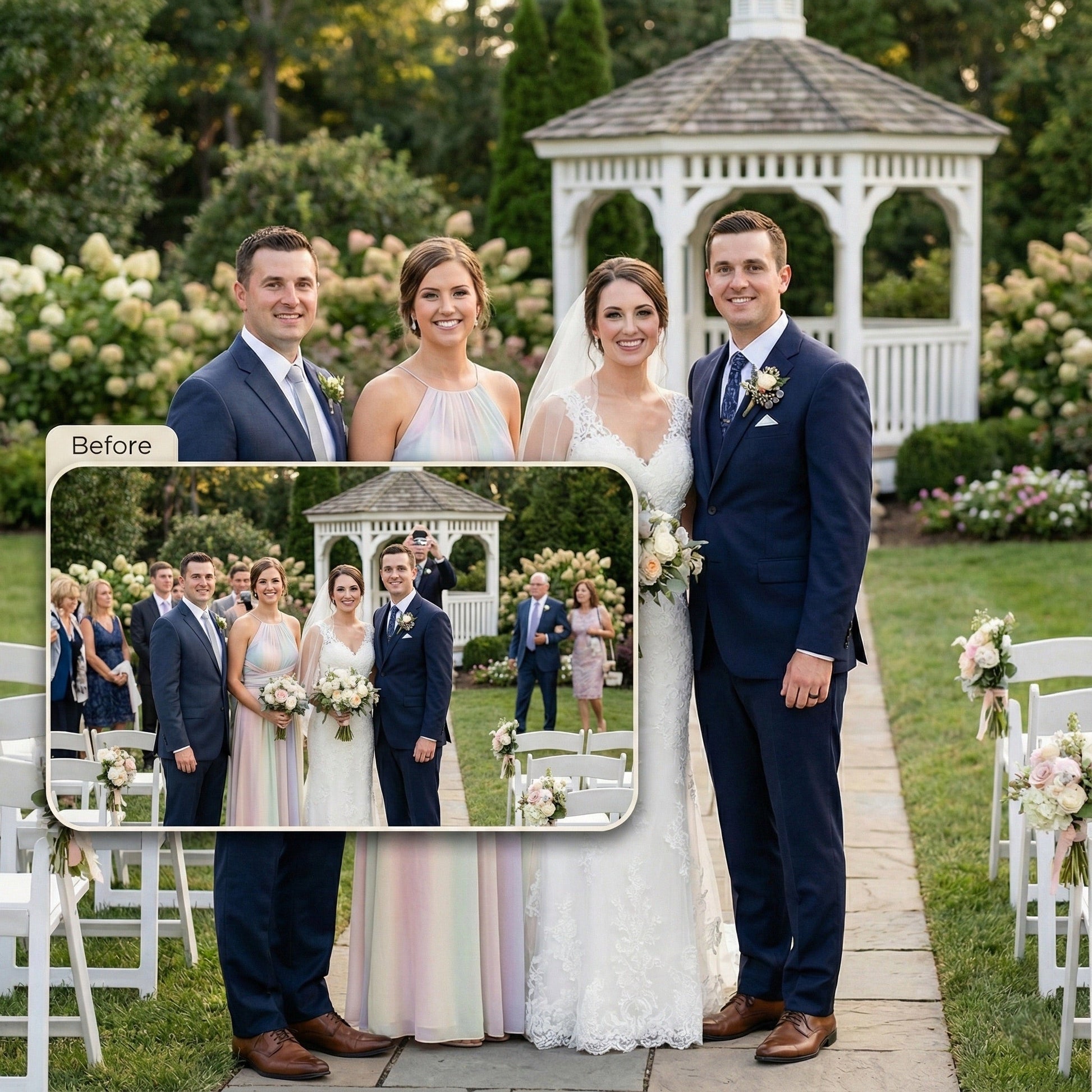 Wedding Photo Rescue: Remove Guests, Staff, or Strangers from Background by Phoenix Tree Studio