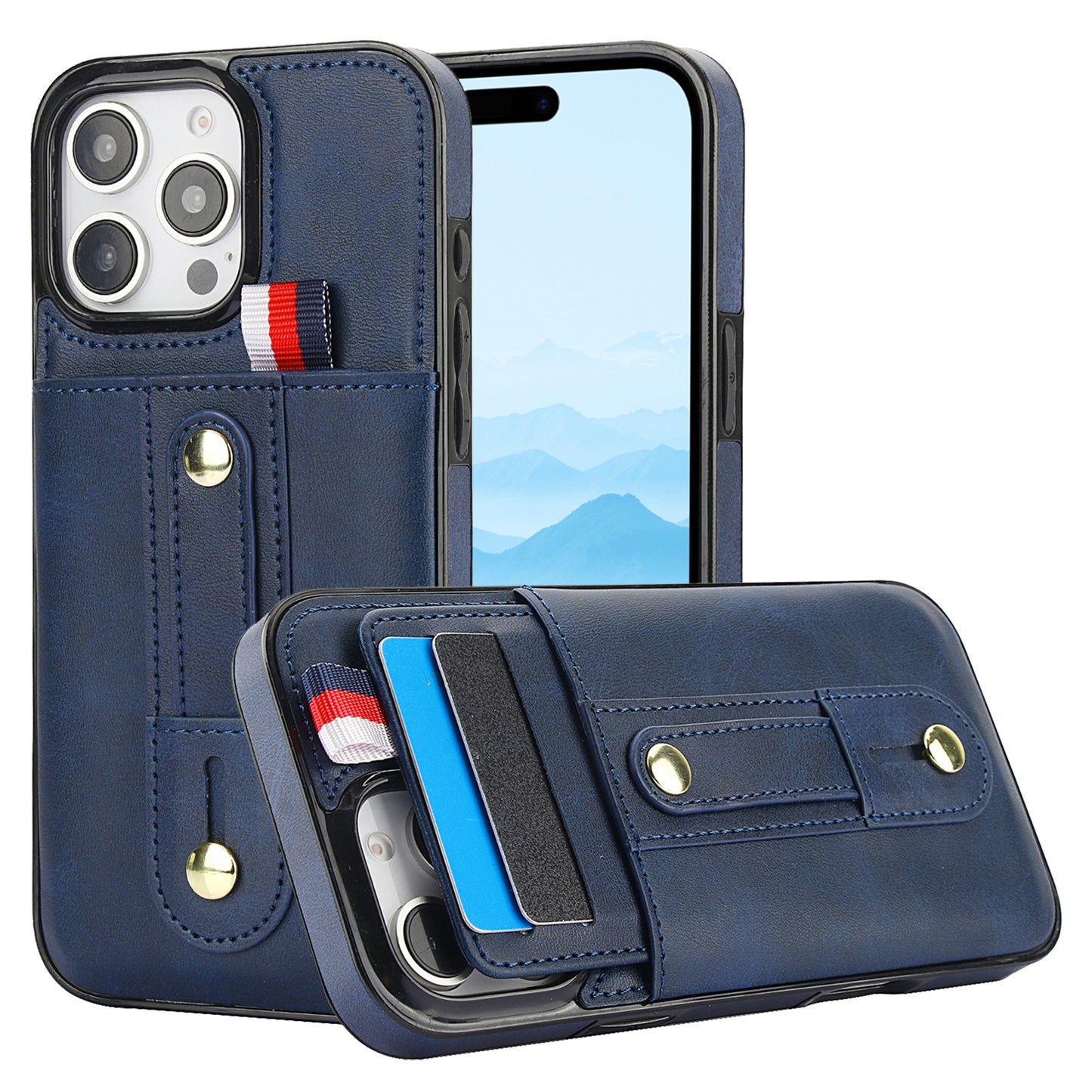 Phoenix Bespoke™: Personalized All-in-One Leather Grip Case with Card Slot & Retractable Stand for iPhone All Series by Phoenix Tree Studio
