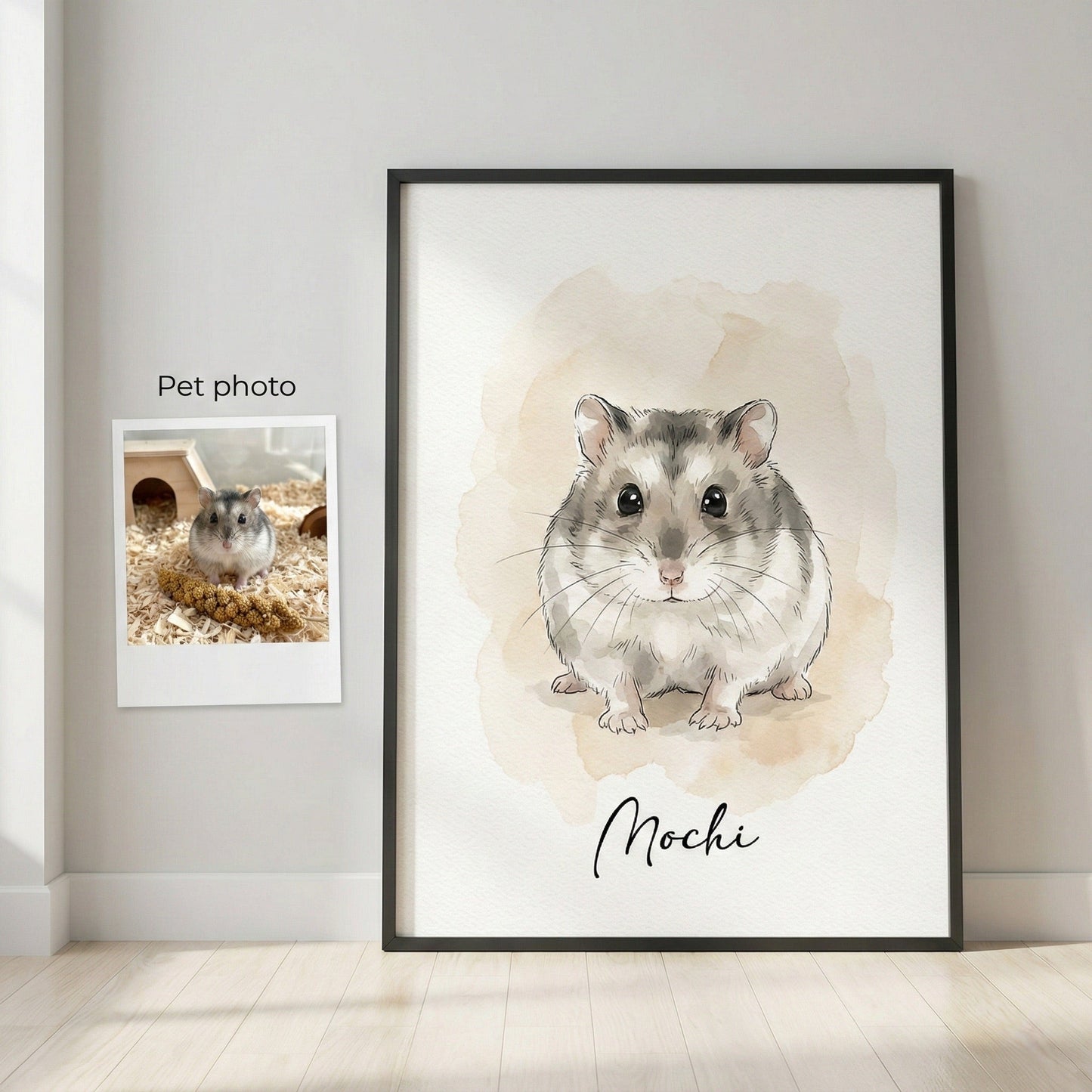 Custom Pet Watercolor Portrait - Any Animal (Rabbit, Bird, Hamster, Horse) - Digital Art by Phoenix Tree Studio