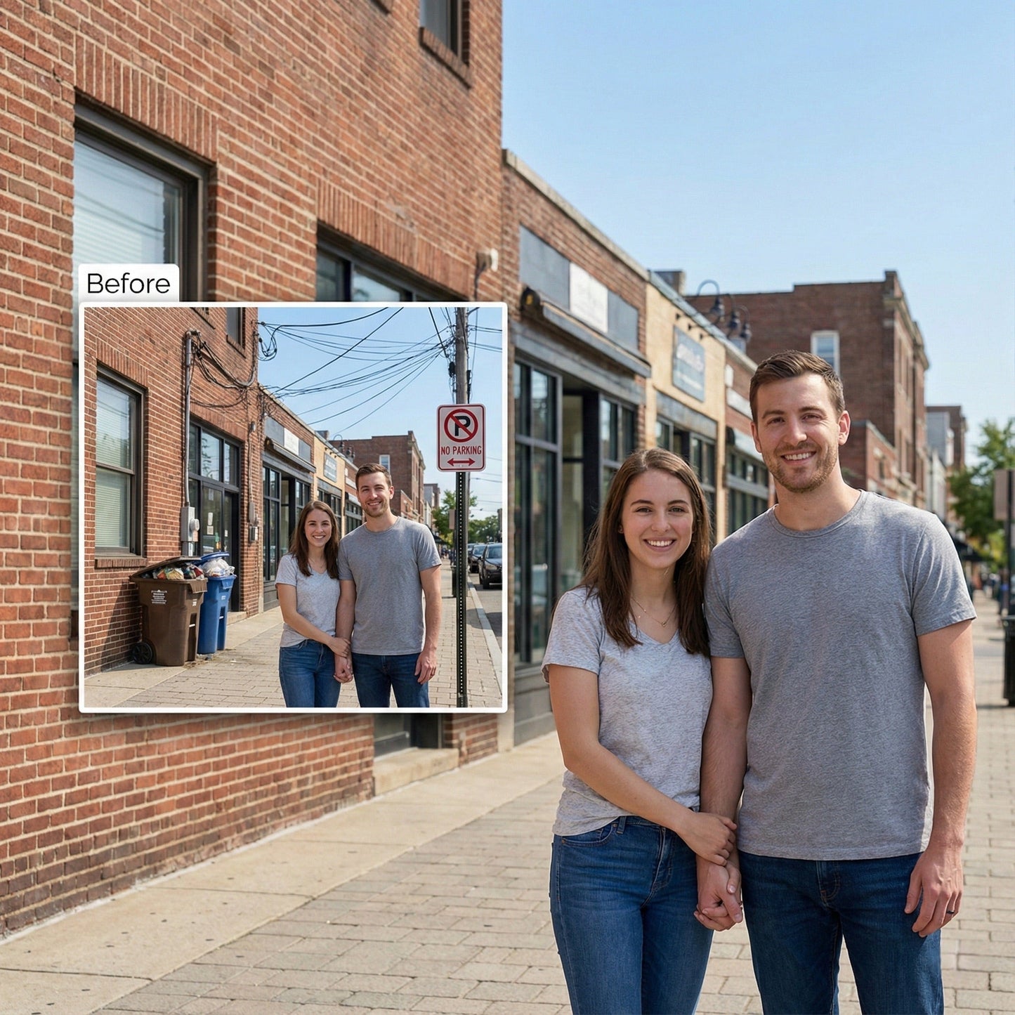 Remove Distracting Objects from Photo - Trash Cans, Wires & Signs Cleanup by Phoenix Tree Studio
