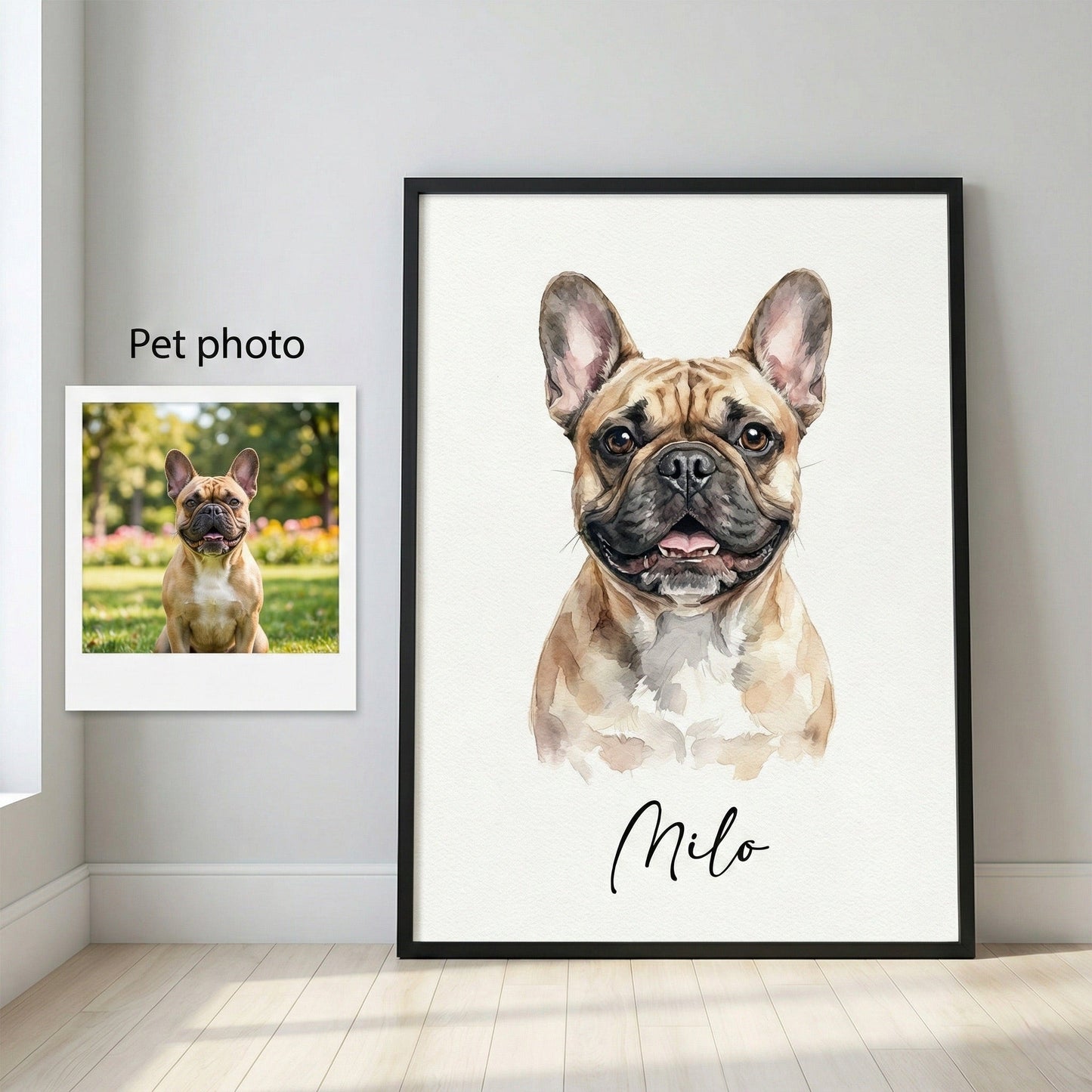 Custom Dog Watercolor Portrait - Digital Art from Dog Photo by Phoenix Tree Studio