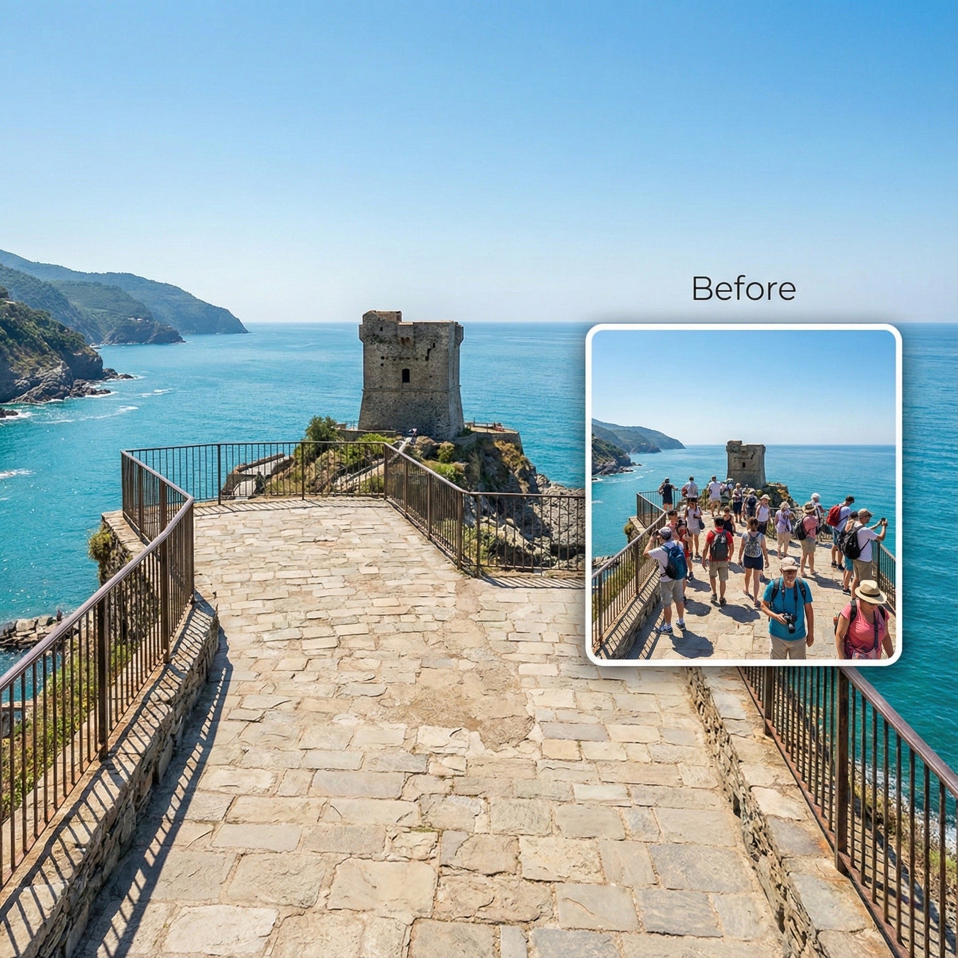 Remove Tourists & Crowds from Travel Photo - Realistic Landmark Cleanup Service by Phoenix Tree Studio