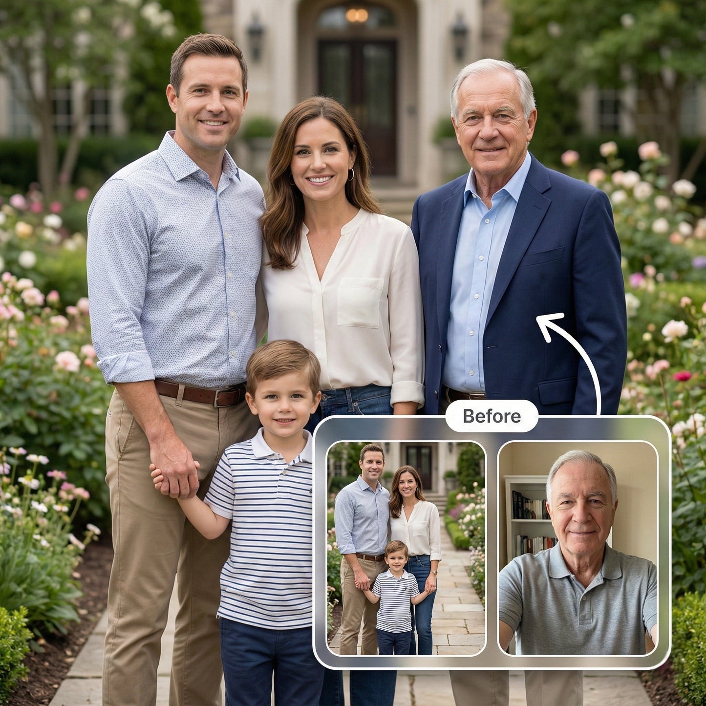 Add Deceased Loved One to Photo - Professional Memorial Family Portrait Service by Phoenix Tree Studio