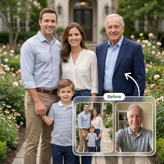 Add Deceased Loved One to Photo - Professional Memorial Family Portrait Service by Phoenix Tree Studio