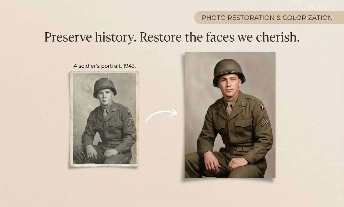 Live Memory™ - Professional Old Photo Restoration & Colorization - Repair Damaged, Faded, Scratched Pictures by Phoenix Tree Studio
