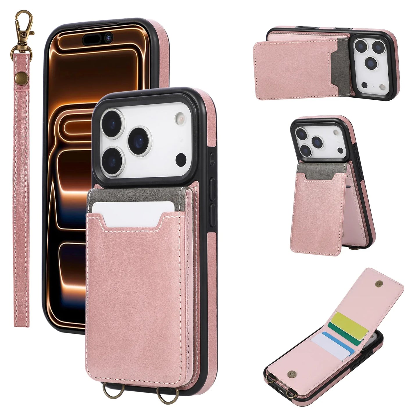 Phoenix Bespoke™: Retro Color-Block Wallet Case with Ring Stand & Wrist Strap for Google Pixel 9/8 by Phoenix Tree Studio