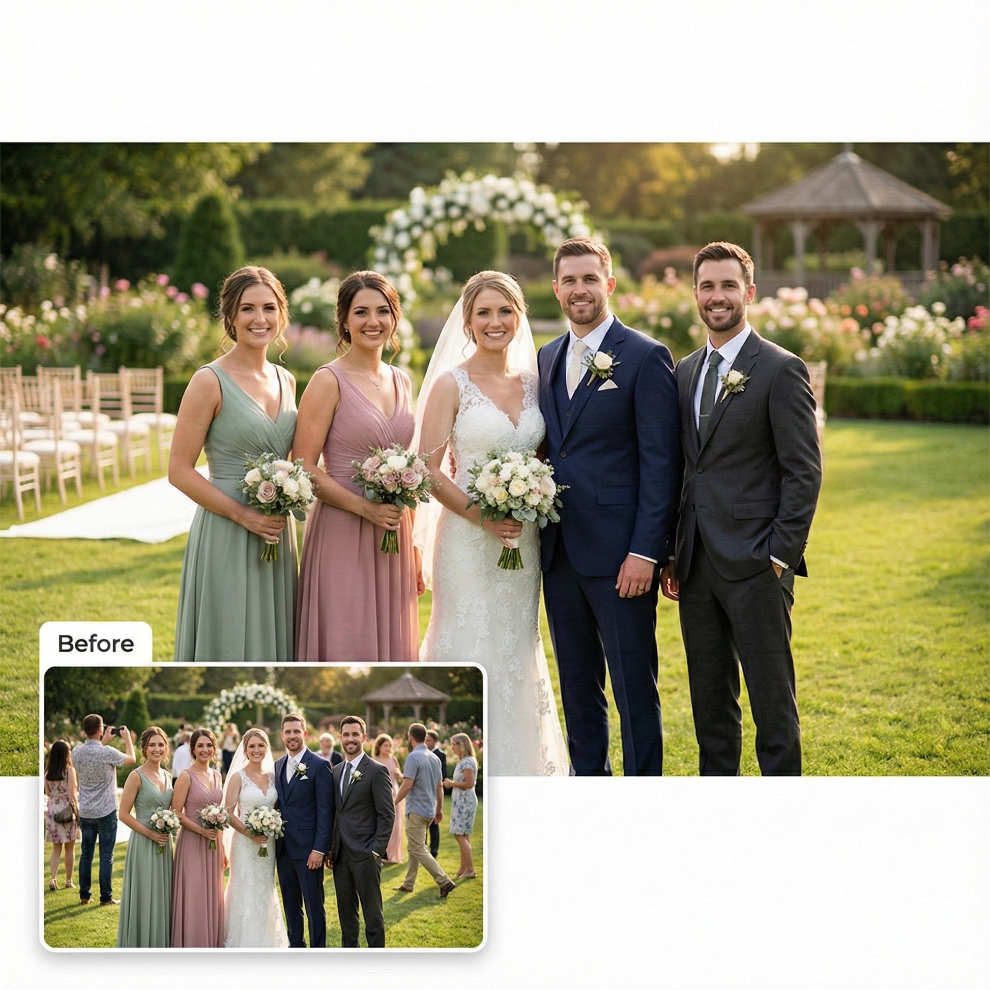 Wedding Photo Rescue: Remove Guests, Staff, or Strangers from Background by Phoenix Tree Studio