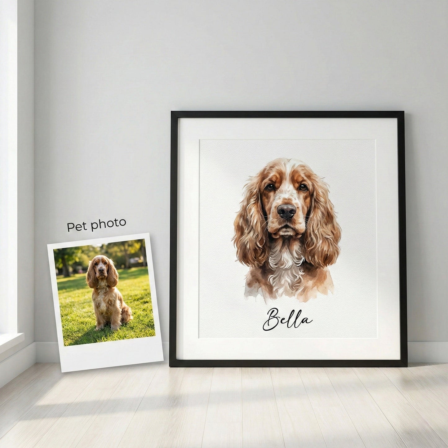 Custom Dog Watercolor Portrait - Digital Art from Dog Photo by Phoenix Tree Studio