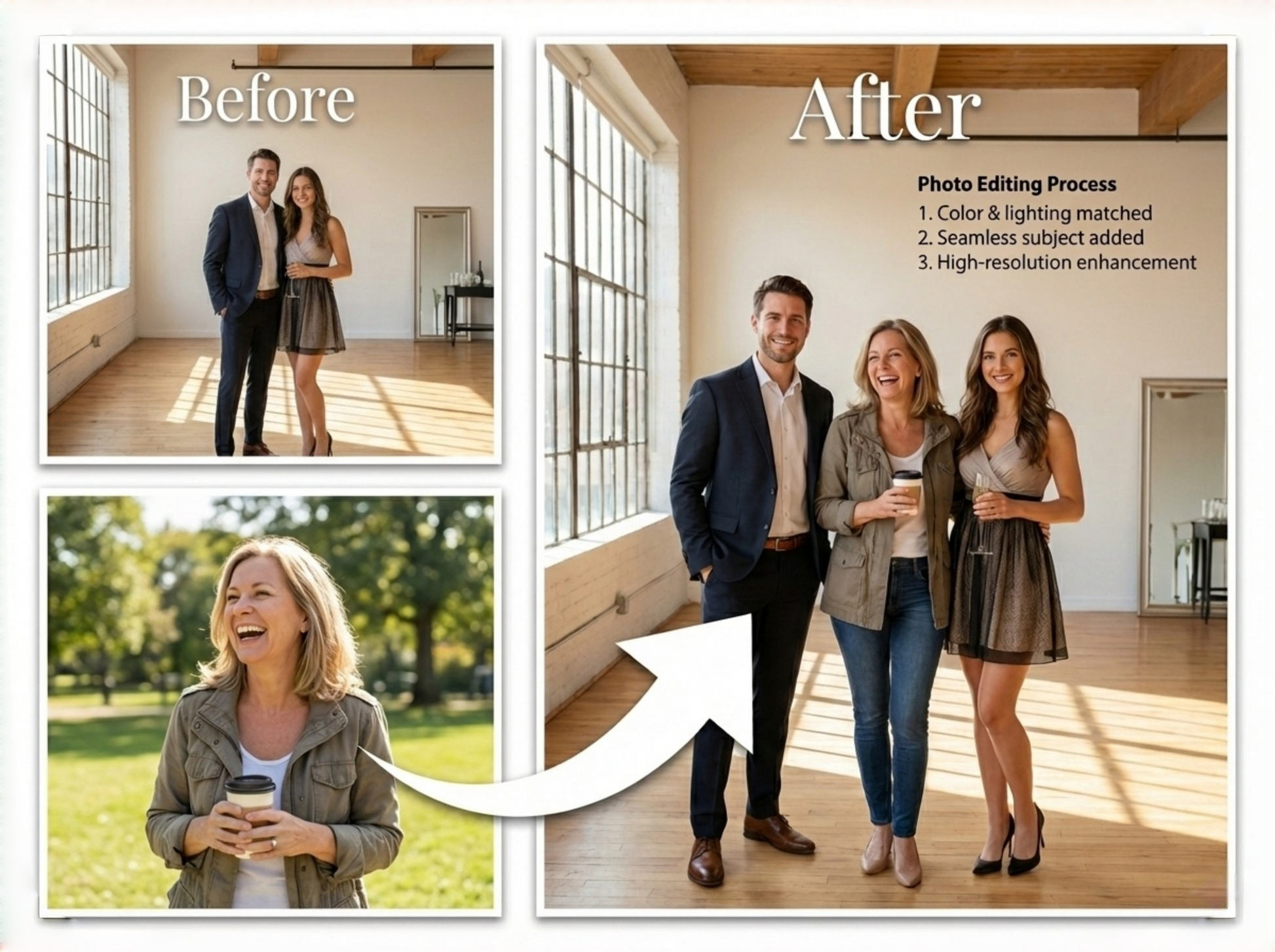 Add Person to Photo & Seamless Merge — Custom Digital Portrait (HD, Print-Ready) by Phoenix Tree Studio