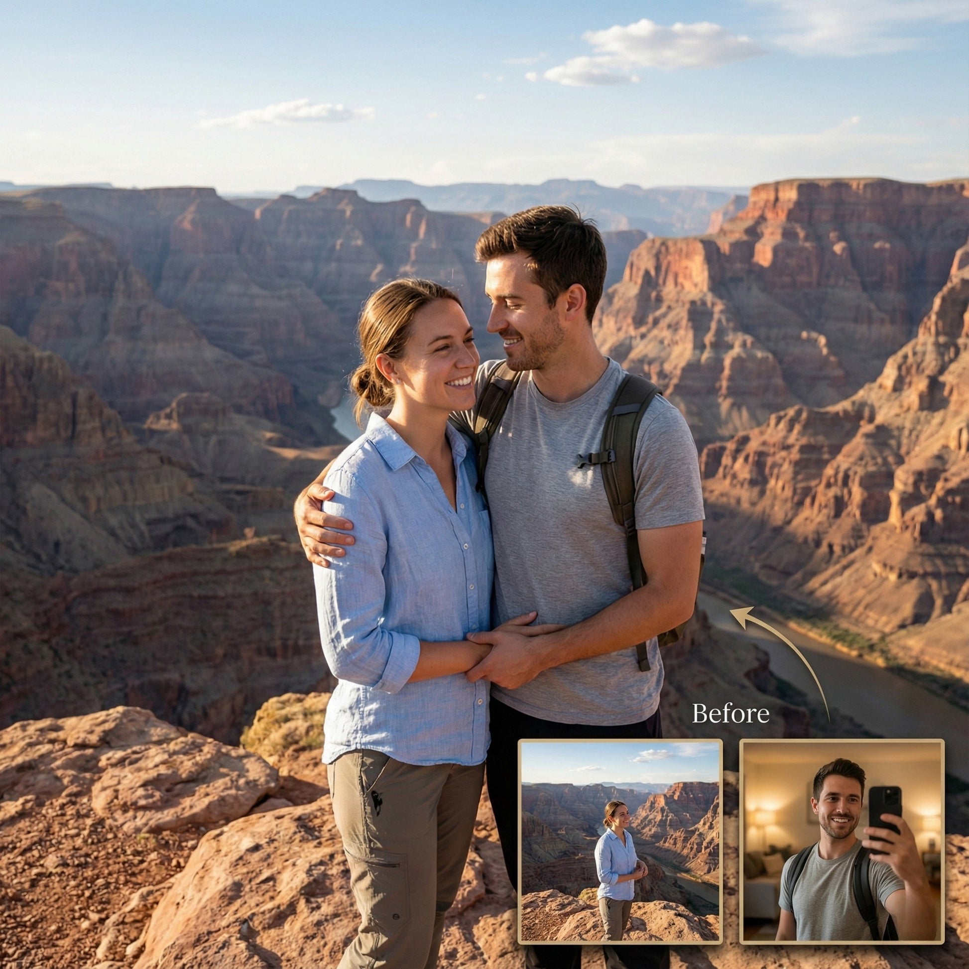 Together Anywhere: Custom Couple Portrait & Realistic Photo Merge Service by Phoenix Tree Studio