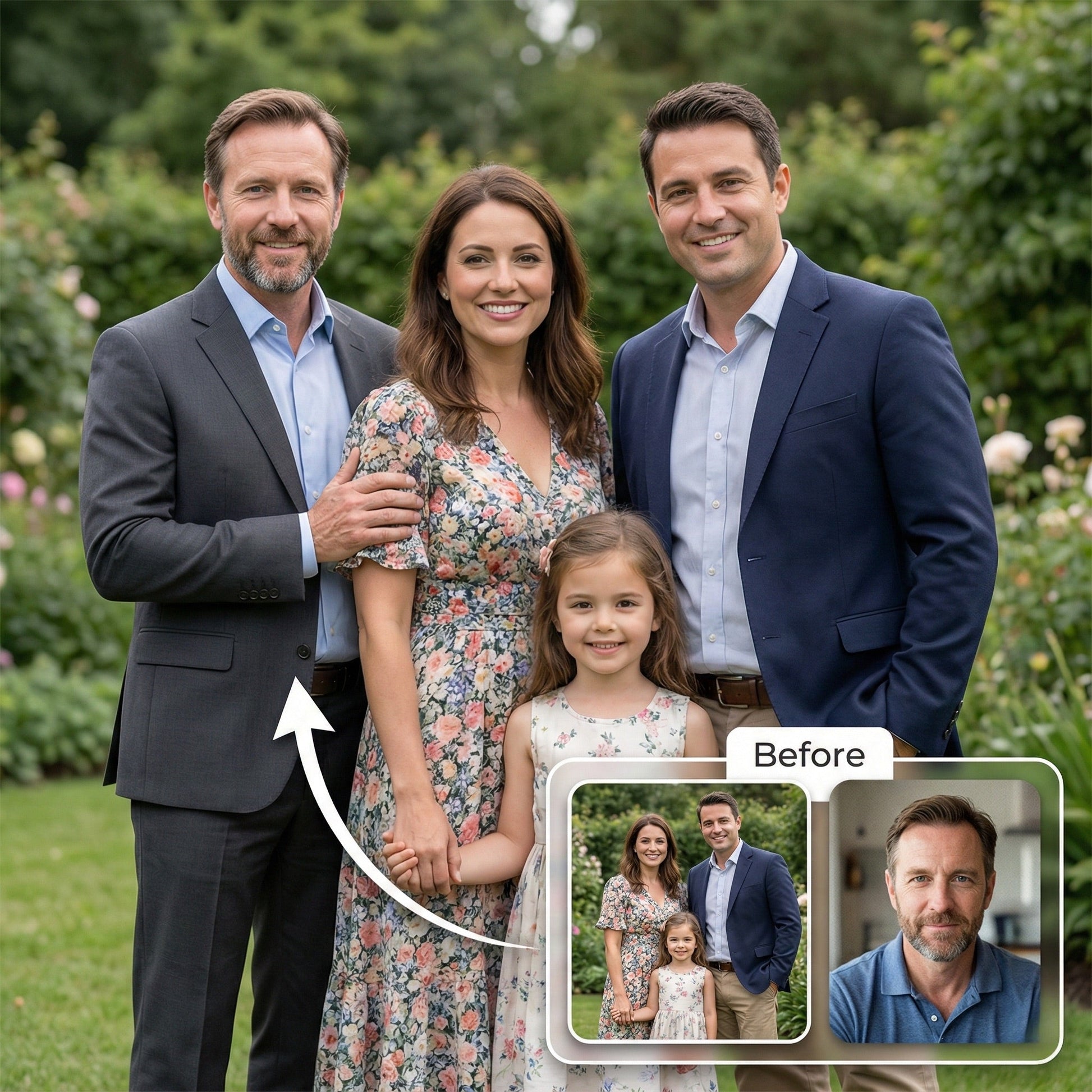 Add Deceased Loved One to Photo - Professional Memorial Family Portrait Service by Phoenix Tree Studio