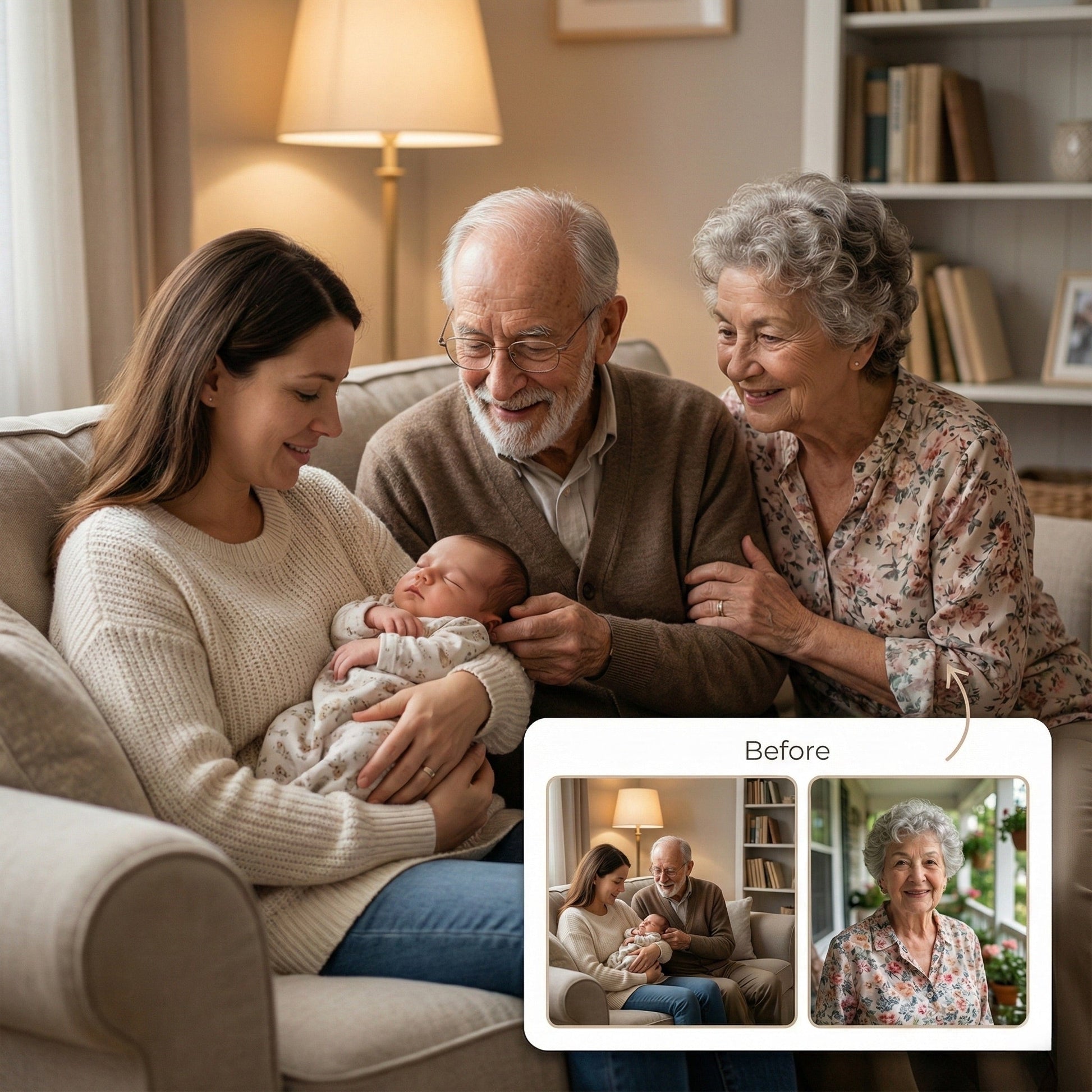 Add Deceased Loved One to Newborn Photo - The Meeting That Never Happened by Phoenix Tree Studio
