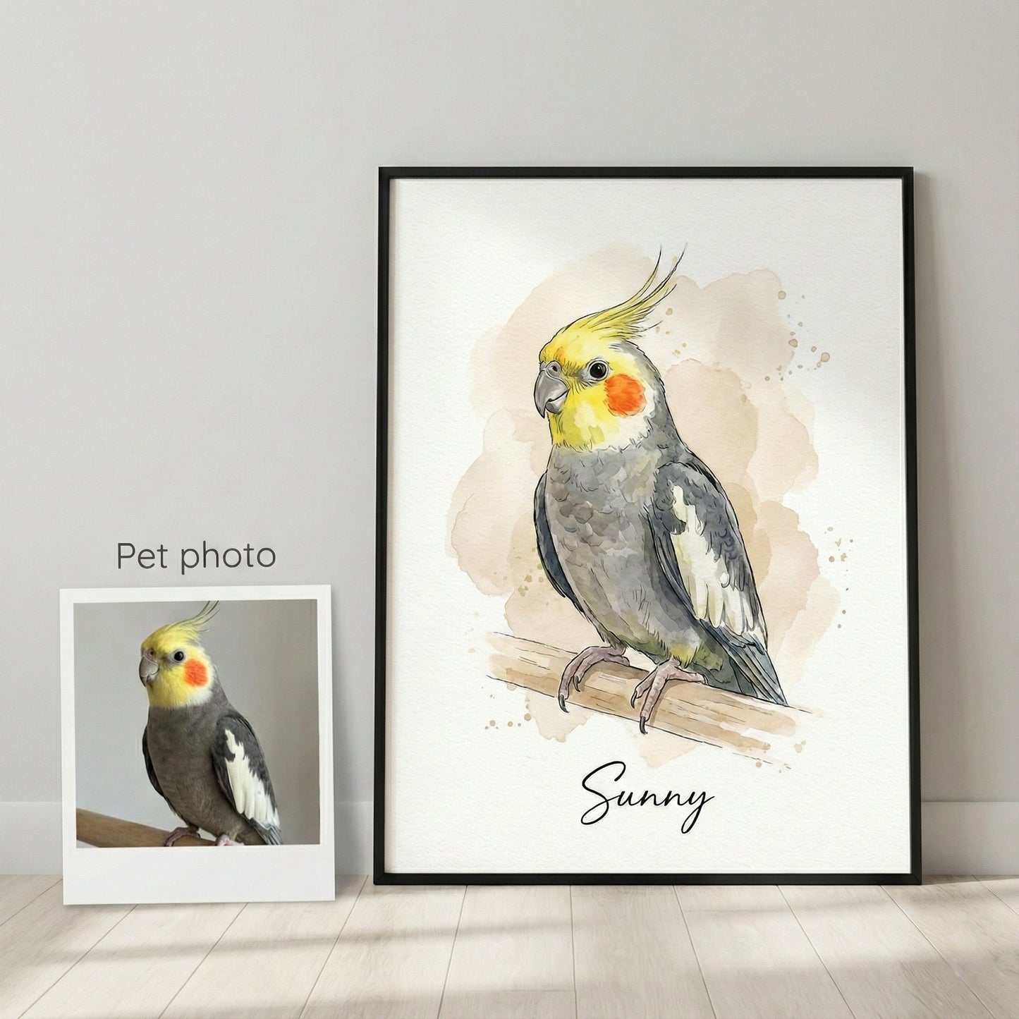 Custom Pet Watercolor Portrait - Any Animal (Rabbit, Bird, Hamster, Horse) - Digital Art by Phoenix Tree Studio