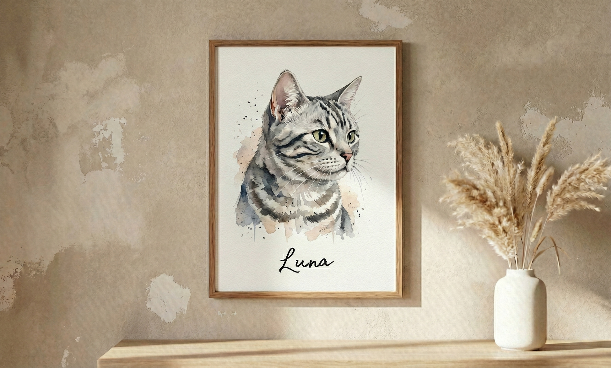 Custom Watercolor Pet Portrait From Photo - Personalized Dog & Cat Art by Phoenix Tree Studio