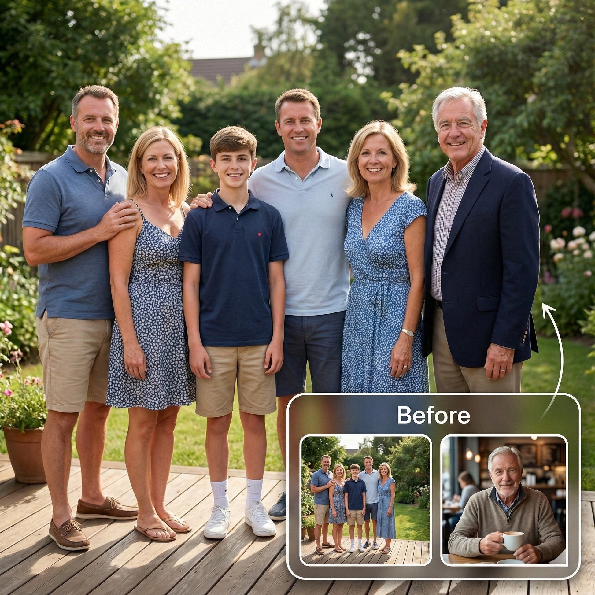 Add Person to Family Photo - Realistic Outdoor & Garden Portrait Merge by Phoenix Tree Studio