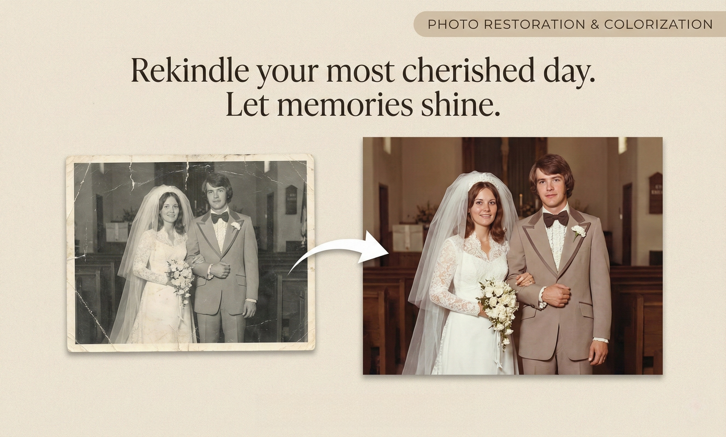 Live Memory™ - Professional Old Photo Restoration & Colorization - Repair Damaged, Faded, Scratched Pictures by Phoenix Tree Studio