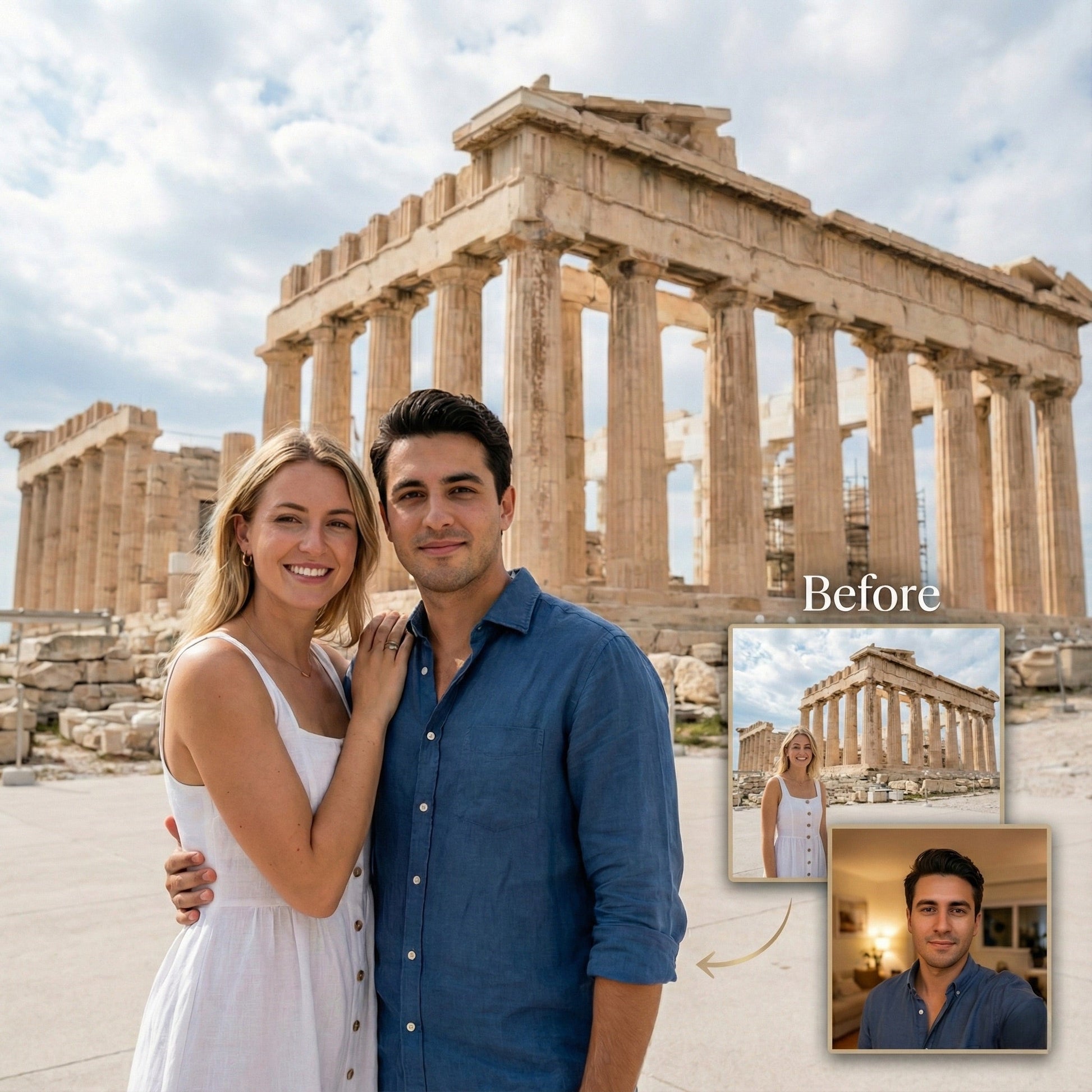 Together Anywhere: Custom Couple Portrait & Realistic Photo Merge Service by Phoenix Tree Studio