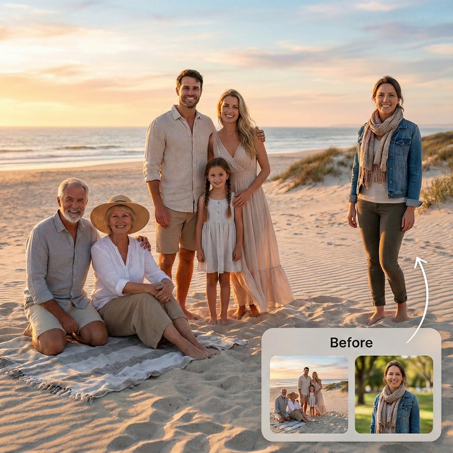 Add Person to Family Photo - Realistic Outdoor & Garden Portrait Merge by Phoenix Tree Studio