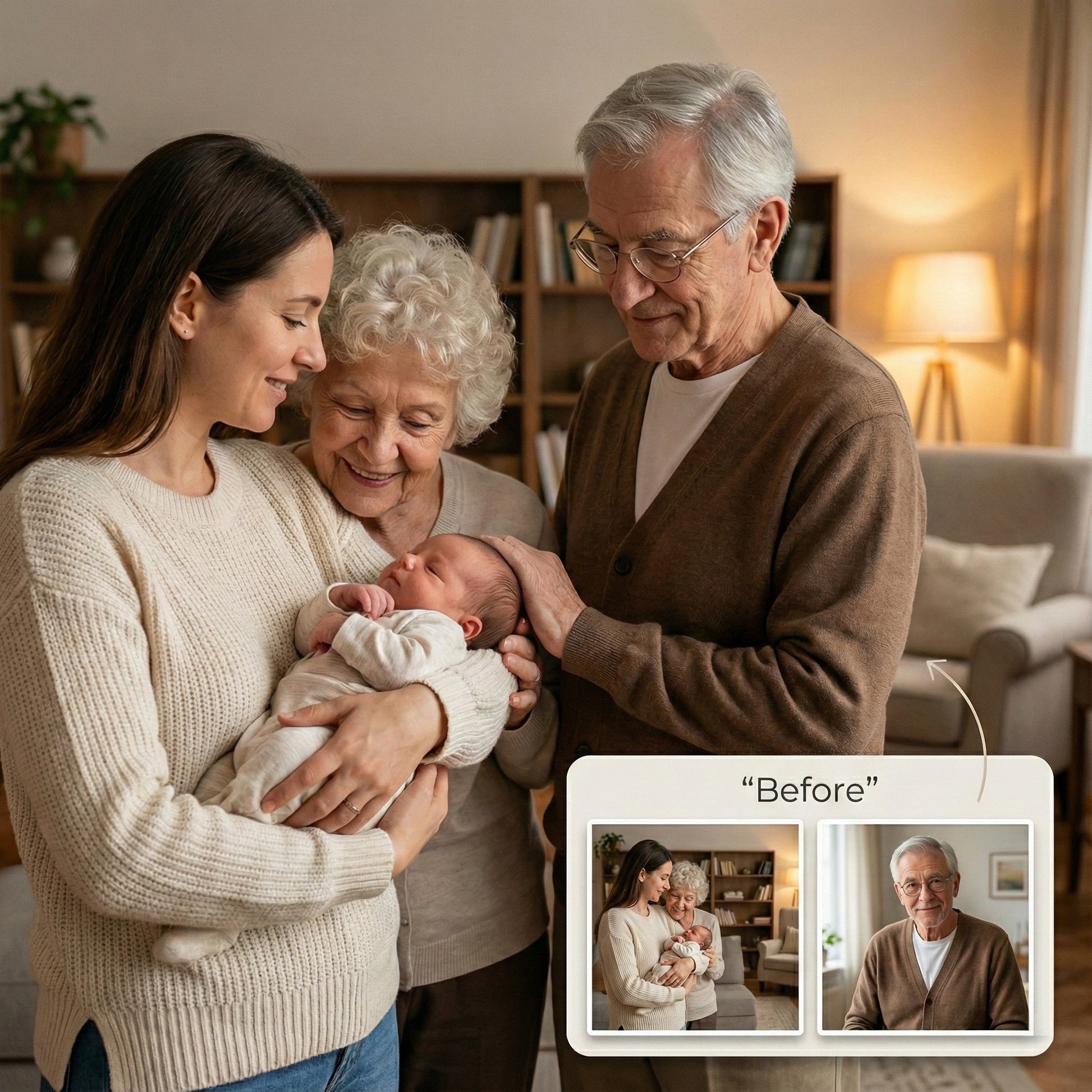 Add Deceased Loved One to Newborn Photo - The Meeting That Never Happened by Phoenix Tree Studio