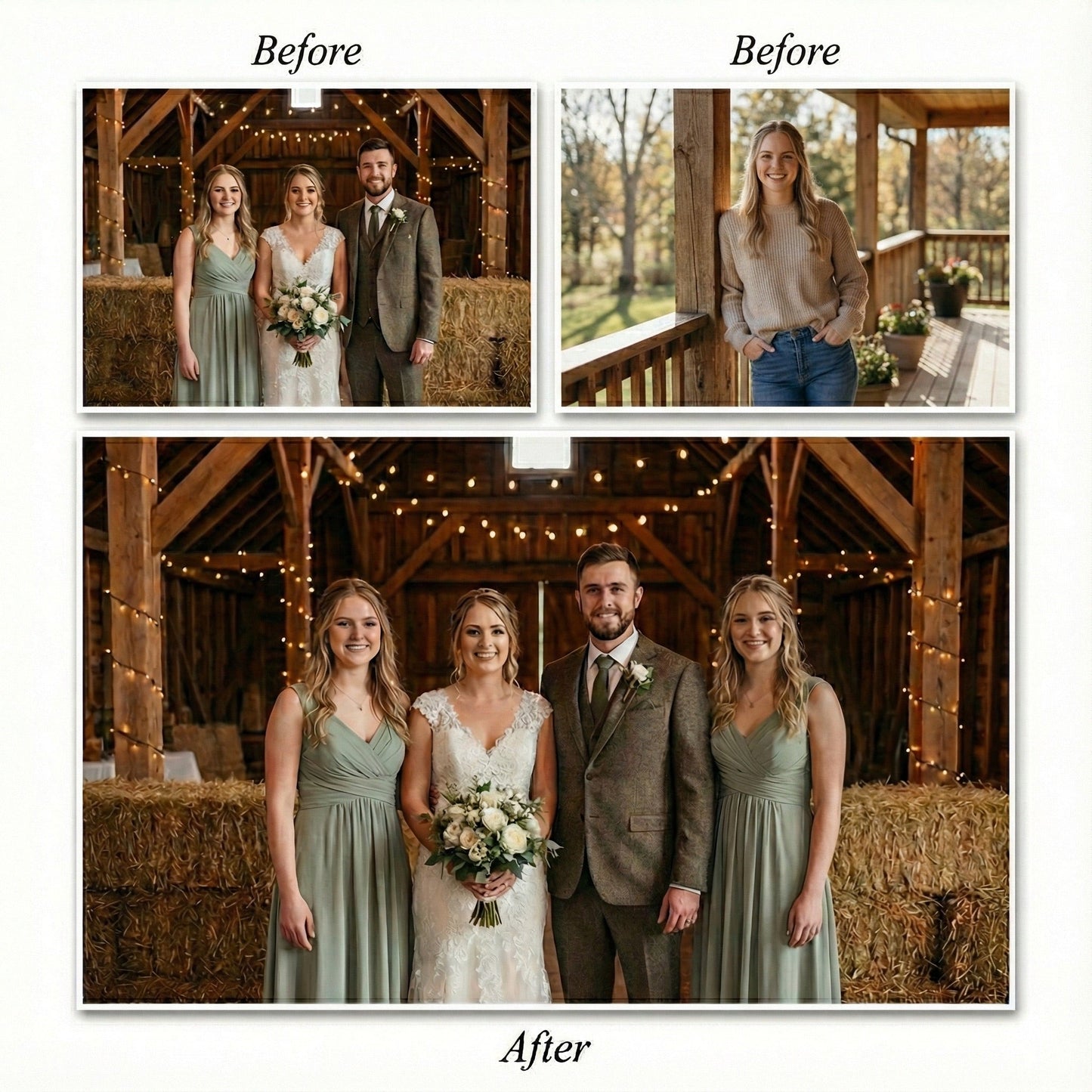 Add Deceased Loved One to Wedding Photo - Realistic Memorial Portrait & Outfit Change by Phoenix Tree Studio