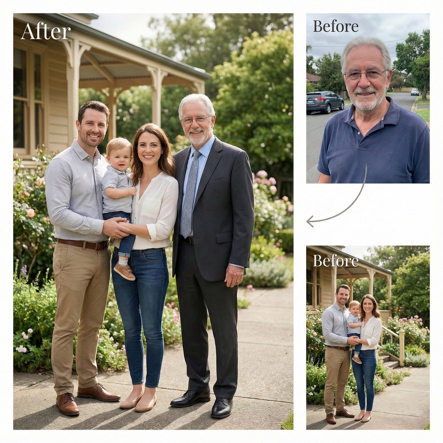 Add Deceased Loved One to Photo - Professional Memorial Family Portrait Service by Phoenix Tree Studio