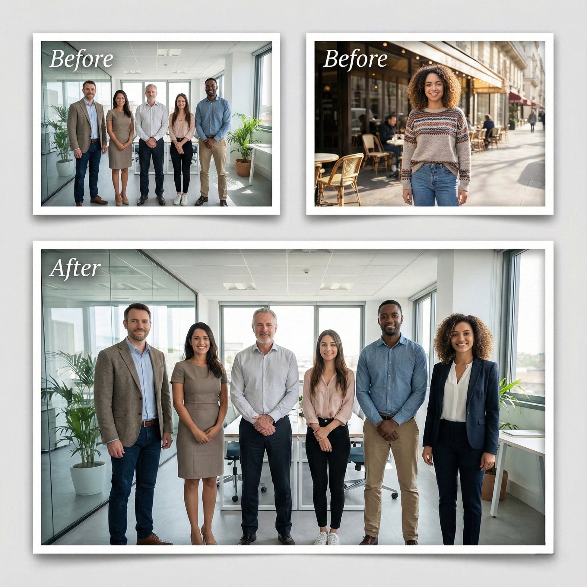 Add Person to Corporate Team Photo - Professional Group Merge & Business Suit Editing by Phoenix Tree Studio