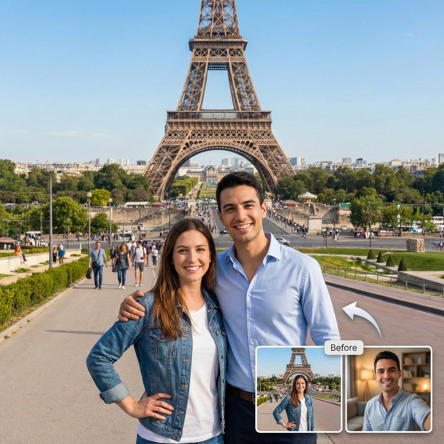 Together Anywhere: Custom Couple Portrait & Realistic Photo Merge Service by Phoenix Tree Studio