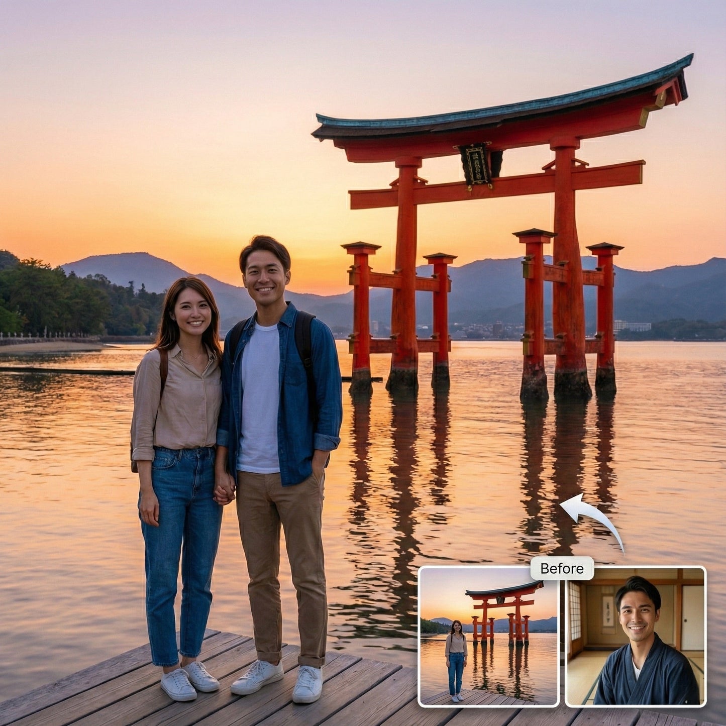 Together Anywhere: Custom Couple Portrait & Realistic Photo Merge Service by Phoenix Tree Studio