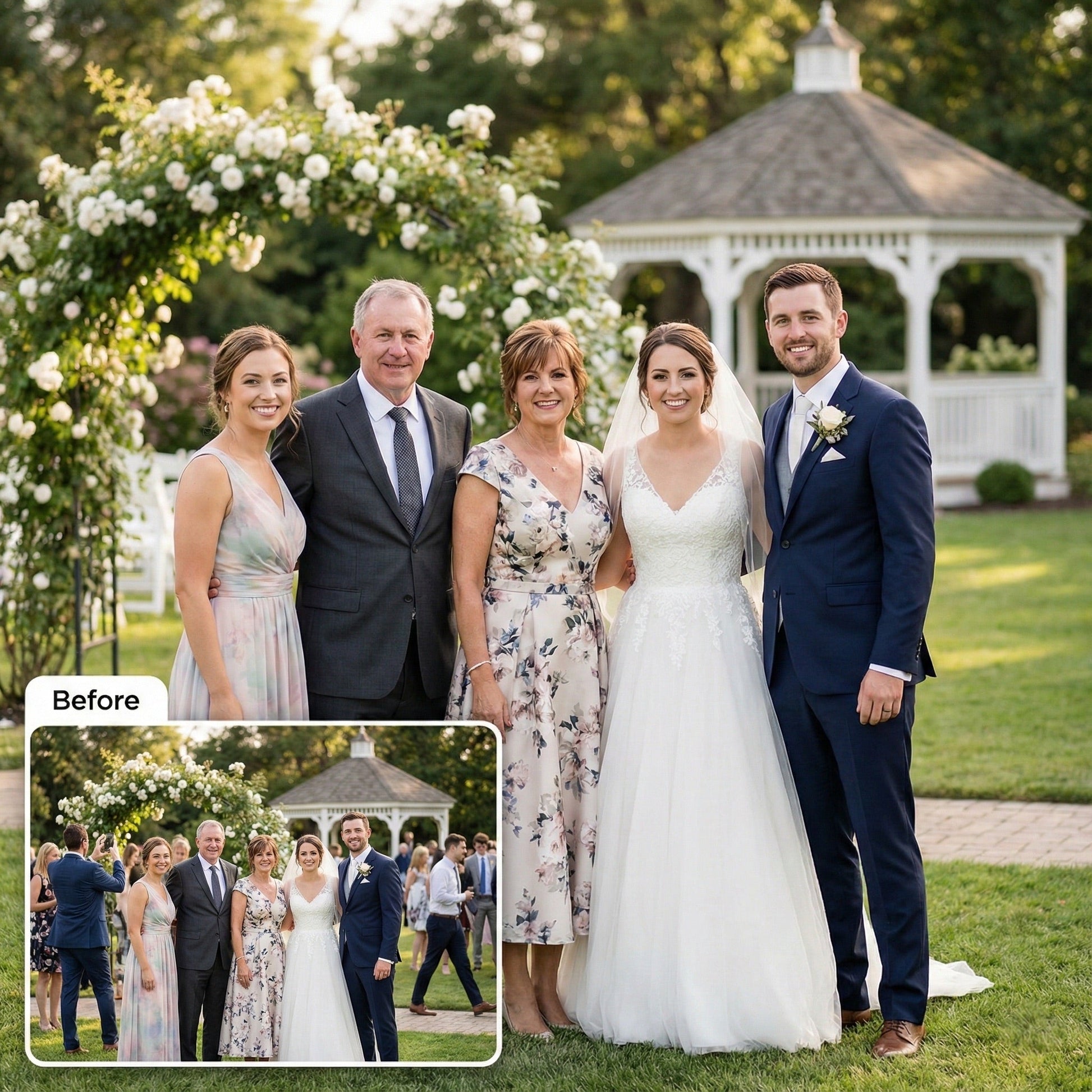 Wedding Photo Rescue: Remove Guests, Staff, or Strangers from Background by Phoenix Tree Studio