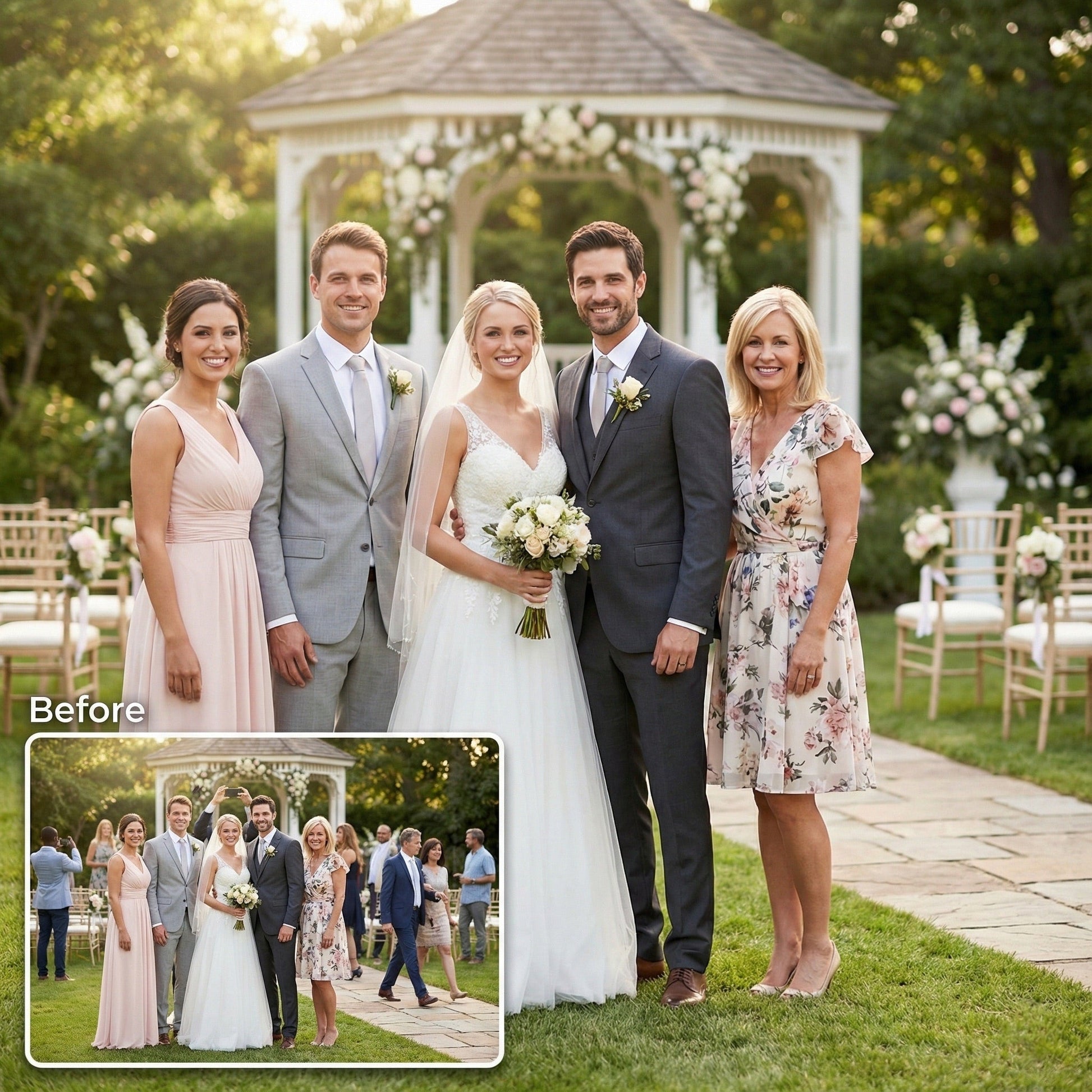 Wedding Photo Rescue: Remove Guests, Staff, or Strangers from Background by Phoenix Tree Studio