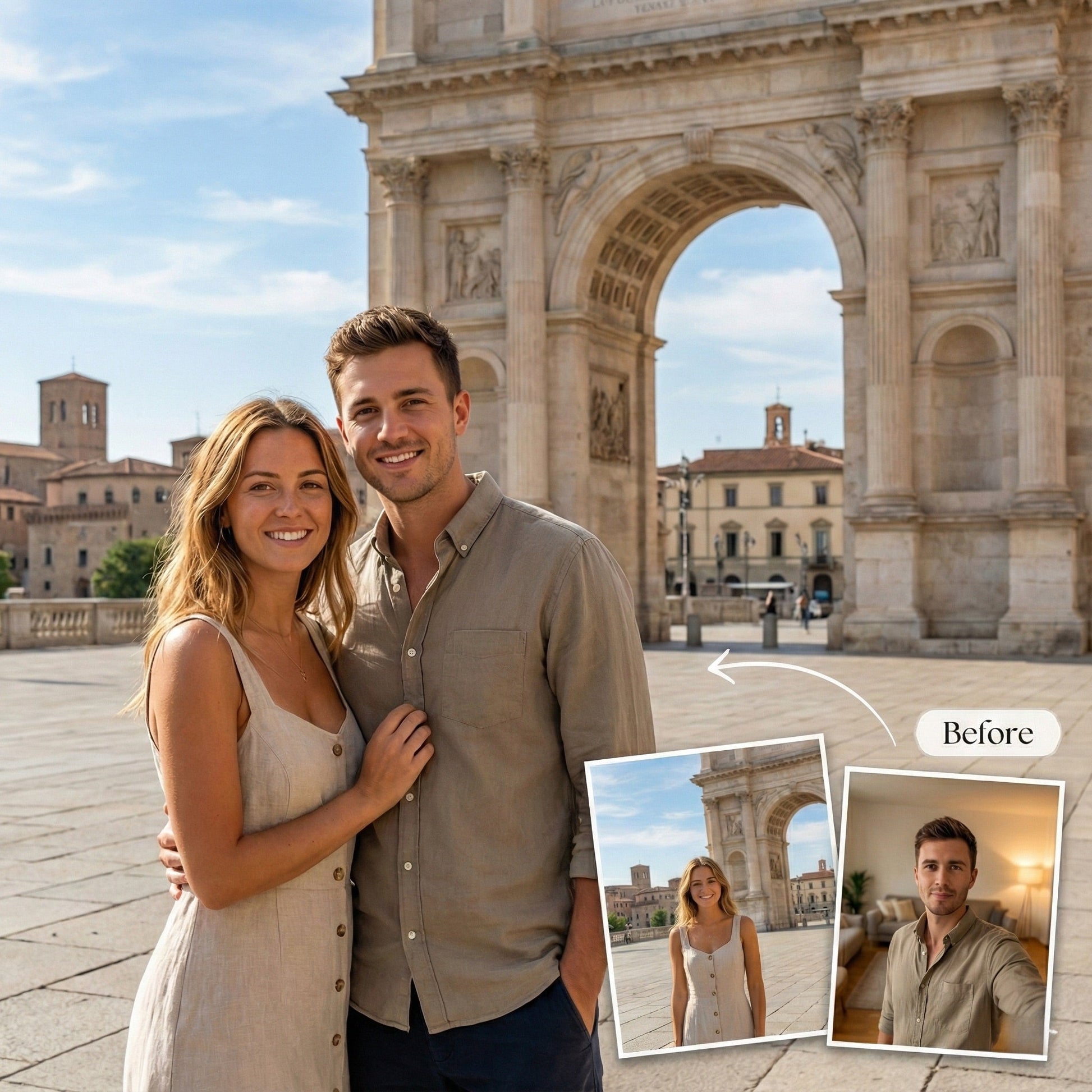Together Anywhere: Custom Couple Portrait & Realistic Photo Merge Service by Phoenix Tree Studio