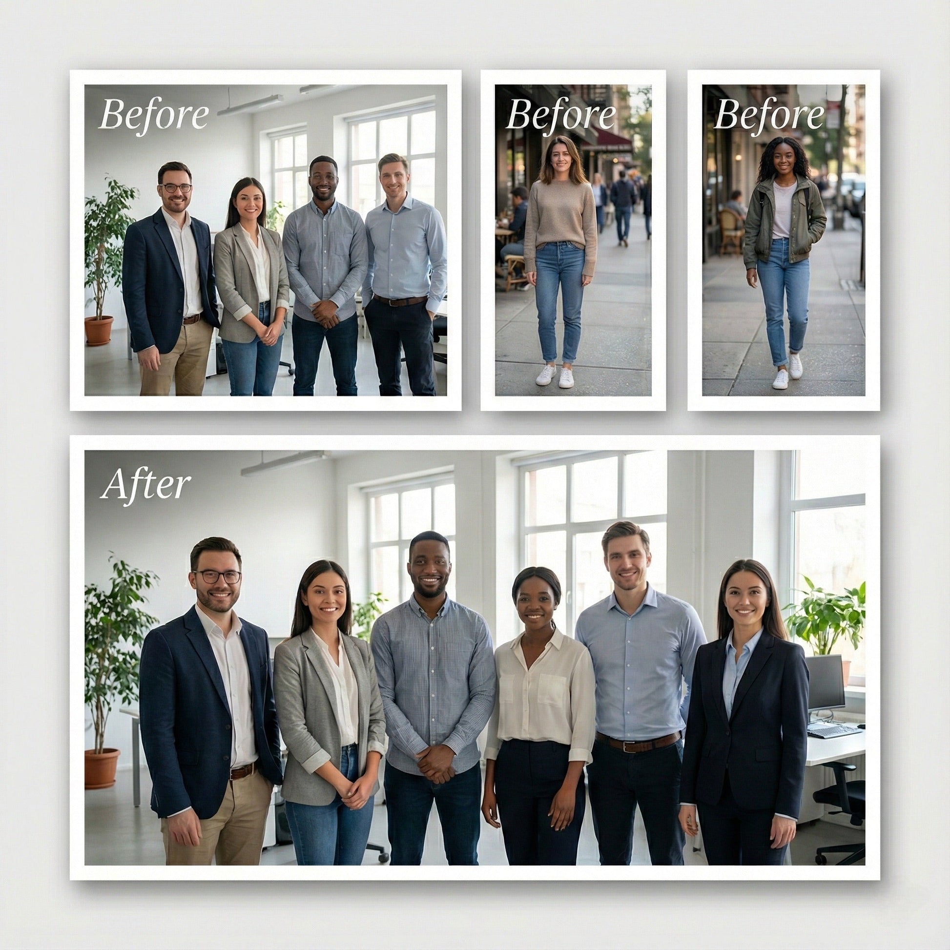 Add Person to Corporate Team Photo - Professional Group Merge & Business Suit Editing by Phoenix Tree Studio