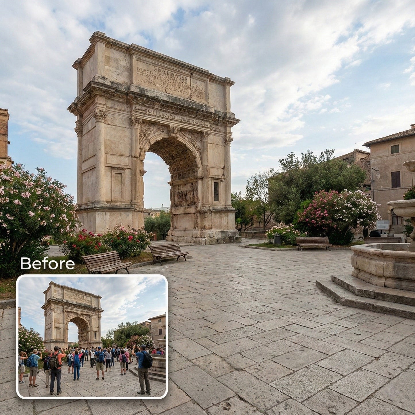 Remove Tourists & Crowds from Travel Photo - Realistic Landmark Cleanup Service by Phoenix Tree Studio