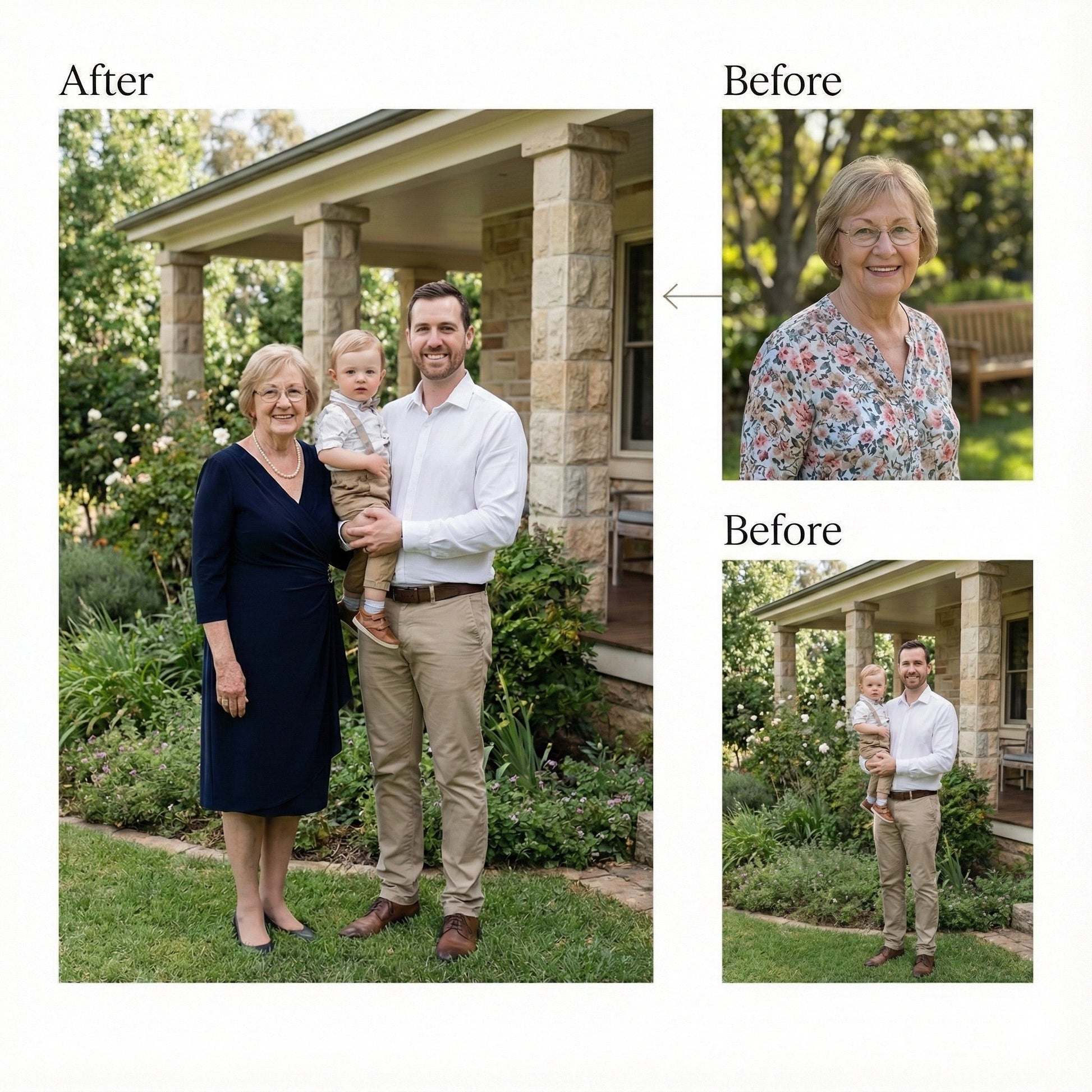 Add Deceased Loved One to Photo - Professional Memorial Family Portrait Service by Phoenix Tree Studio