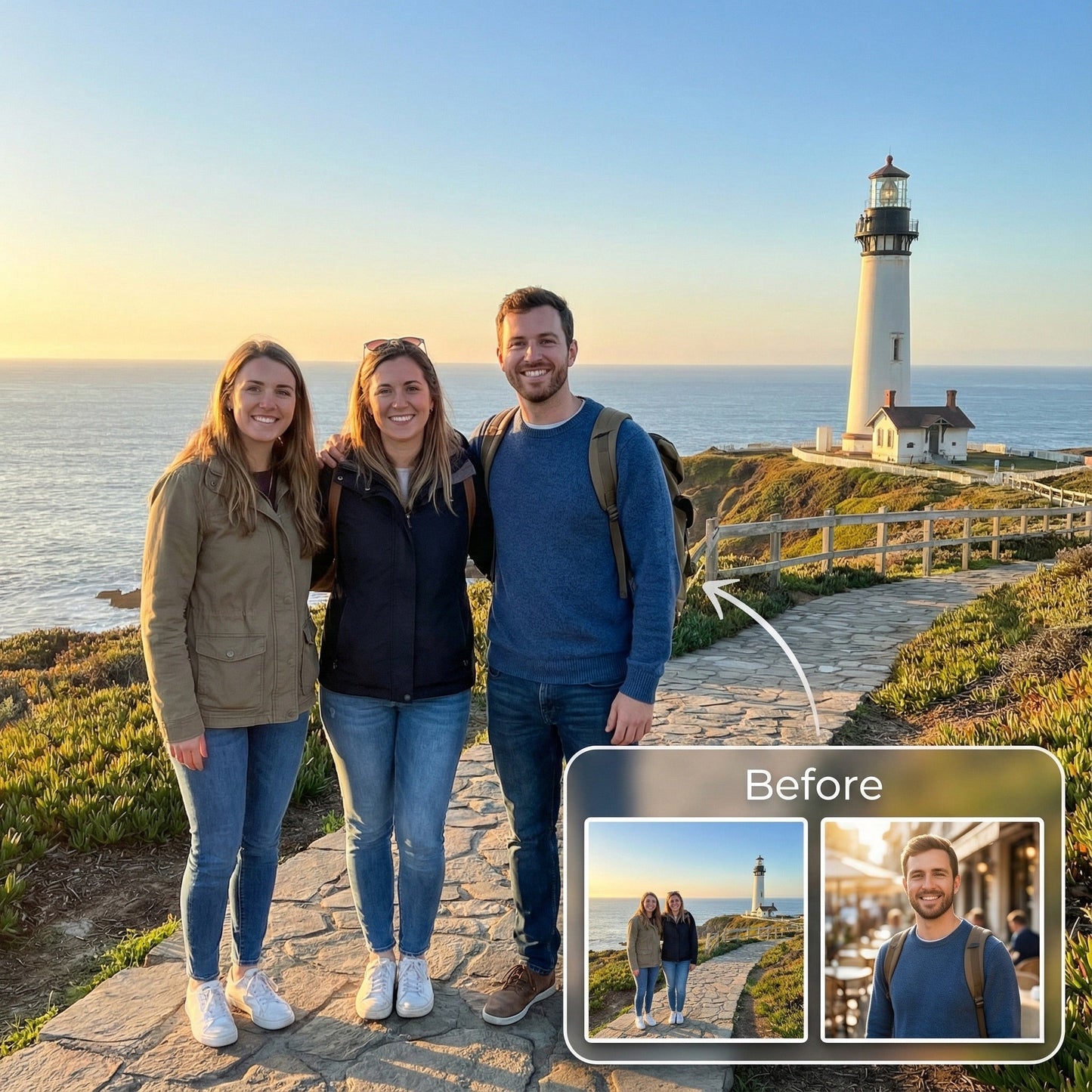 Add Missing Friend to Vacation Photo - Realistic Travel Memory Merge by Phoenix Tree Studio