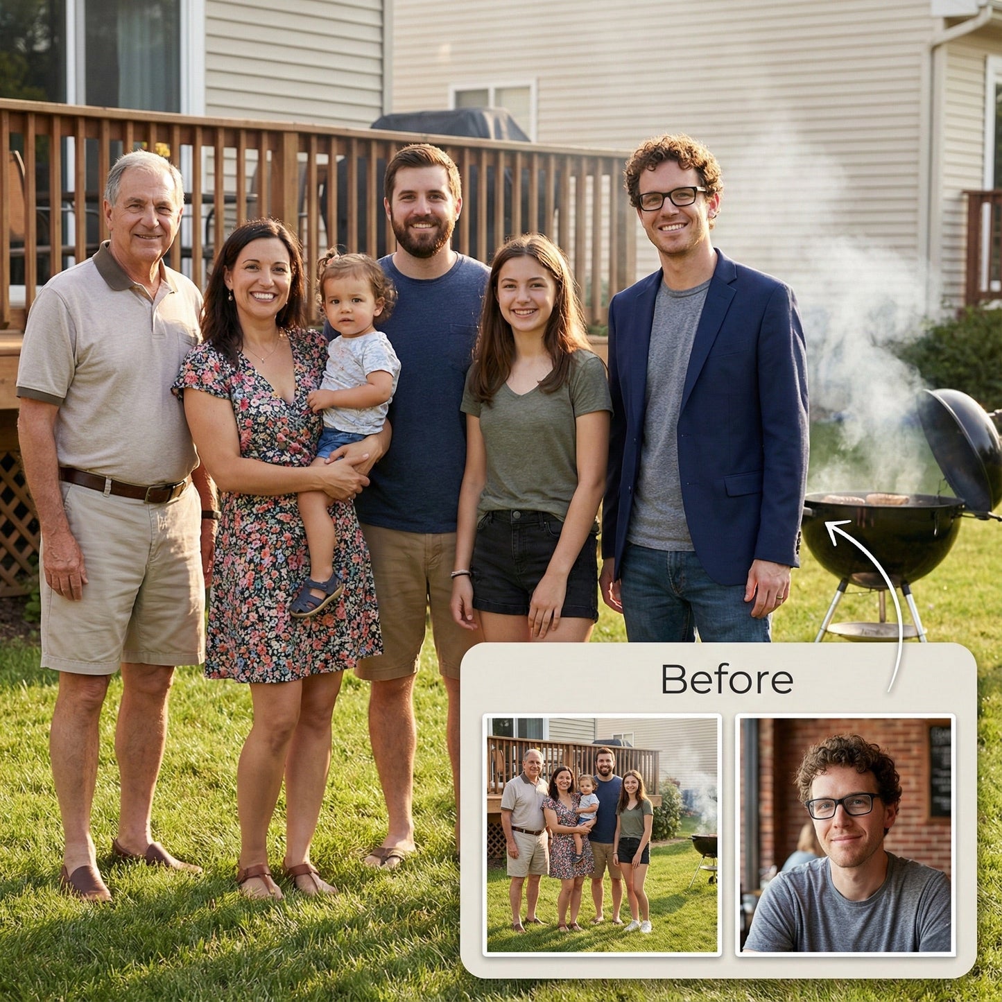 Add Person to Family Photo - Realistic Outdoor & Garden Portrait Merge by Phoenix Tree Studio