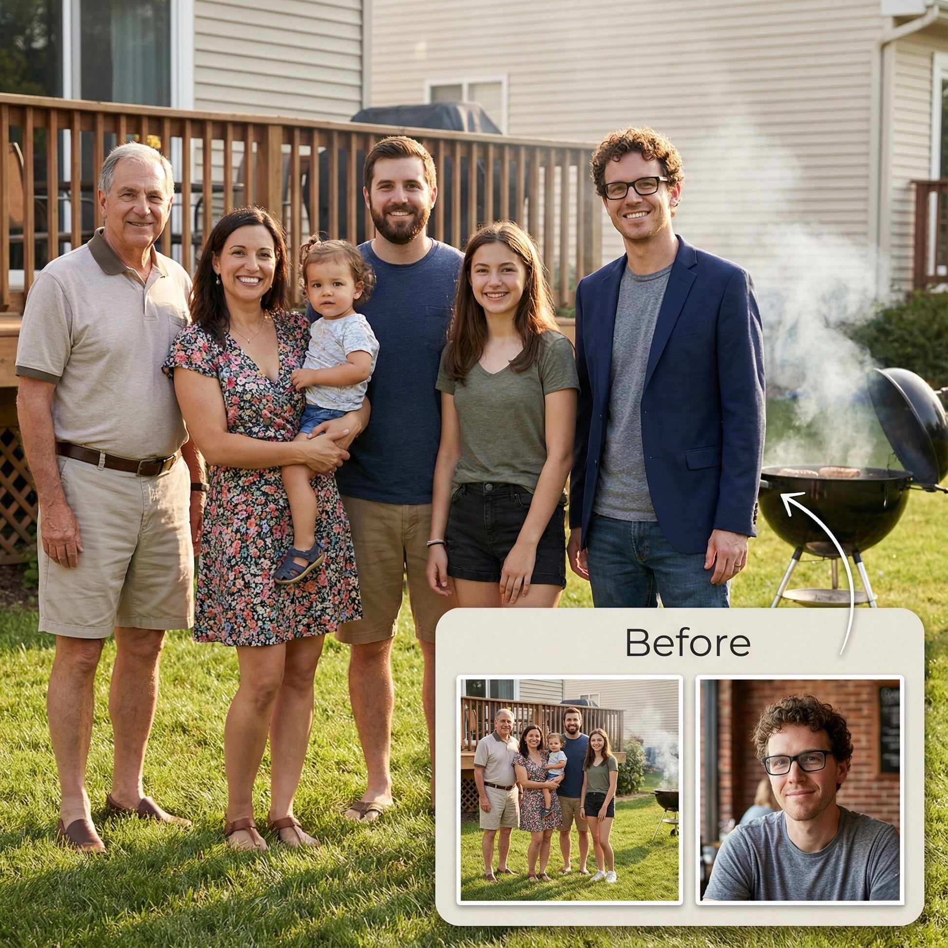 Add Person to Family Photo - Realistic Outdoor & Garden Portrait Merge by Phoenix Tree Studio