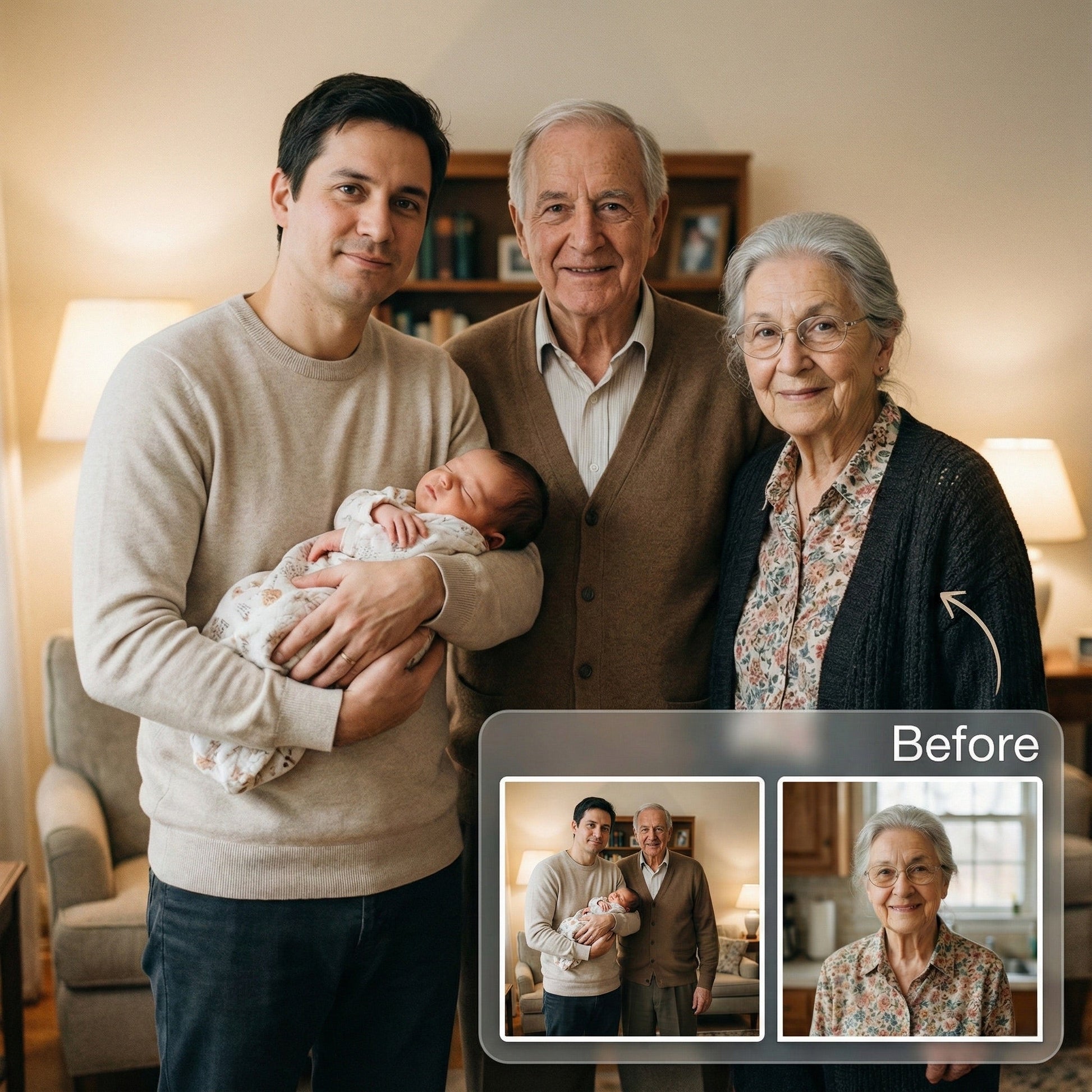Add Deceased Loved One to Newborn Photo - The Meeting That Never Happened by Phoenix Tree Studio