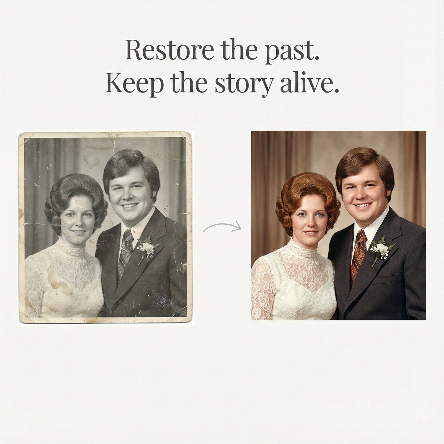 Live Memory™ - Old Photo Restoration Service - Repair, Sharpen & Colorize by Phoenix Tree Studio