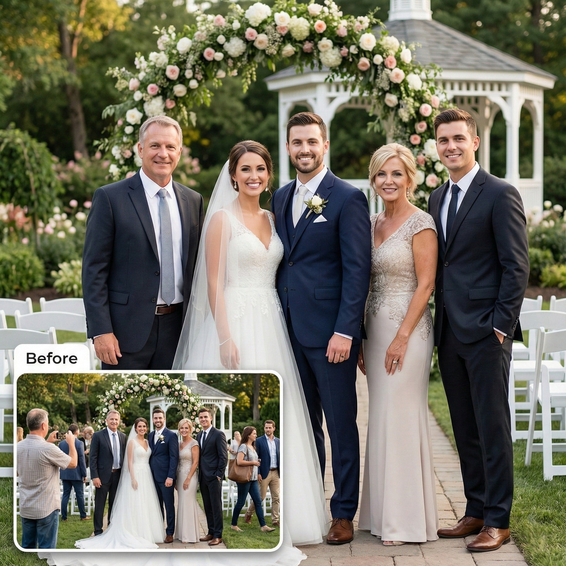 Wedding Photo Rescue: Remove Guests, Staff, or Strangers from Background by Phoenix Tree Studio