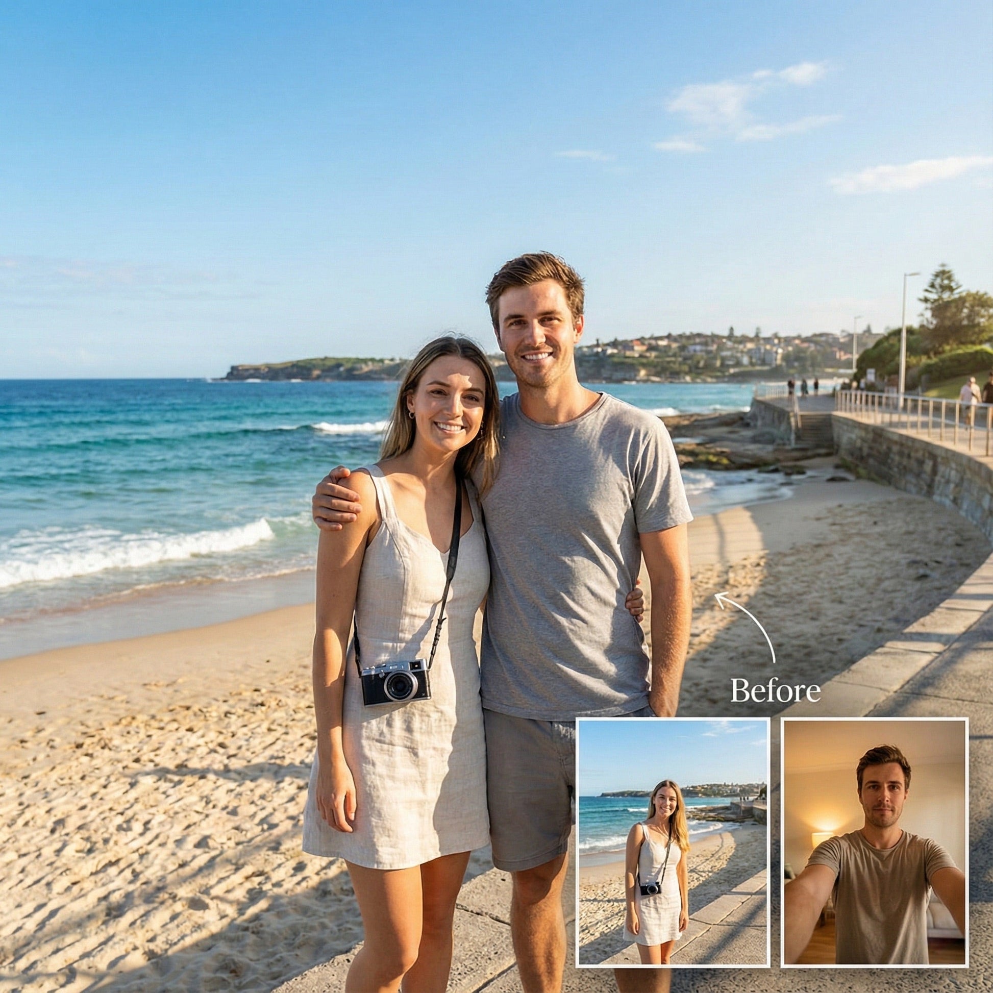 Together Anywhere: Custom Couple Portrait & Realistic Photo Merge Service by Phoenix Tree Studio