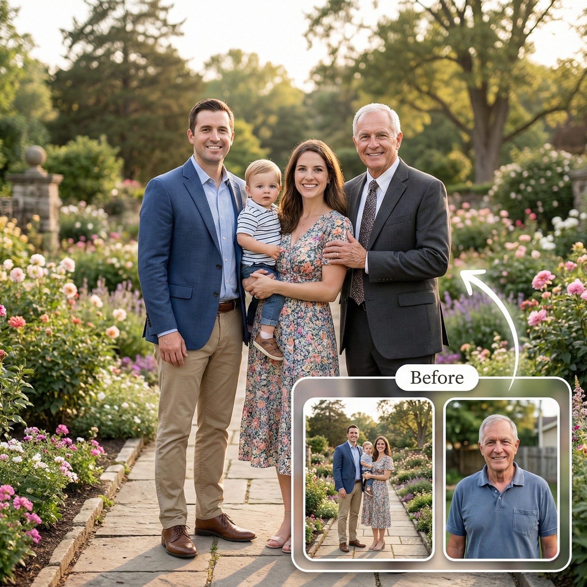 Add Deceased Loved One to Photo - Professional Memorial Family Portrait Service by Phoenix Tree Studio