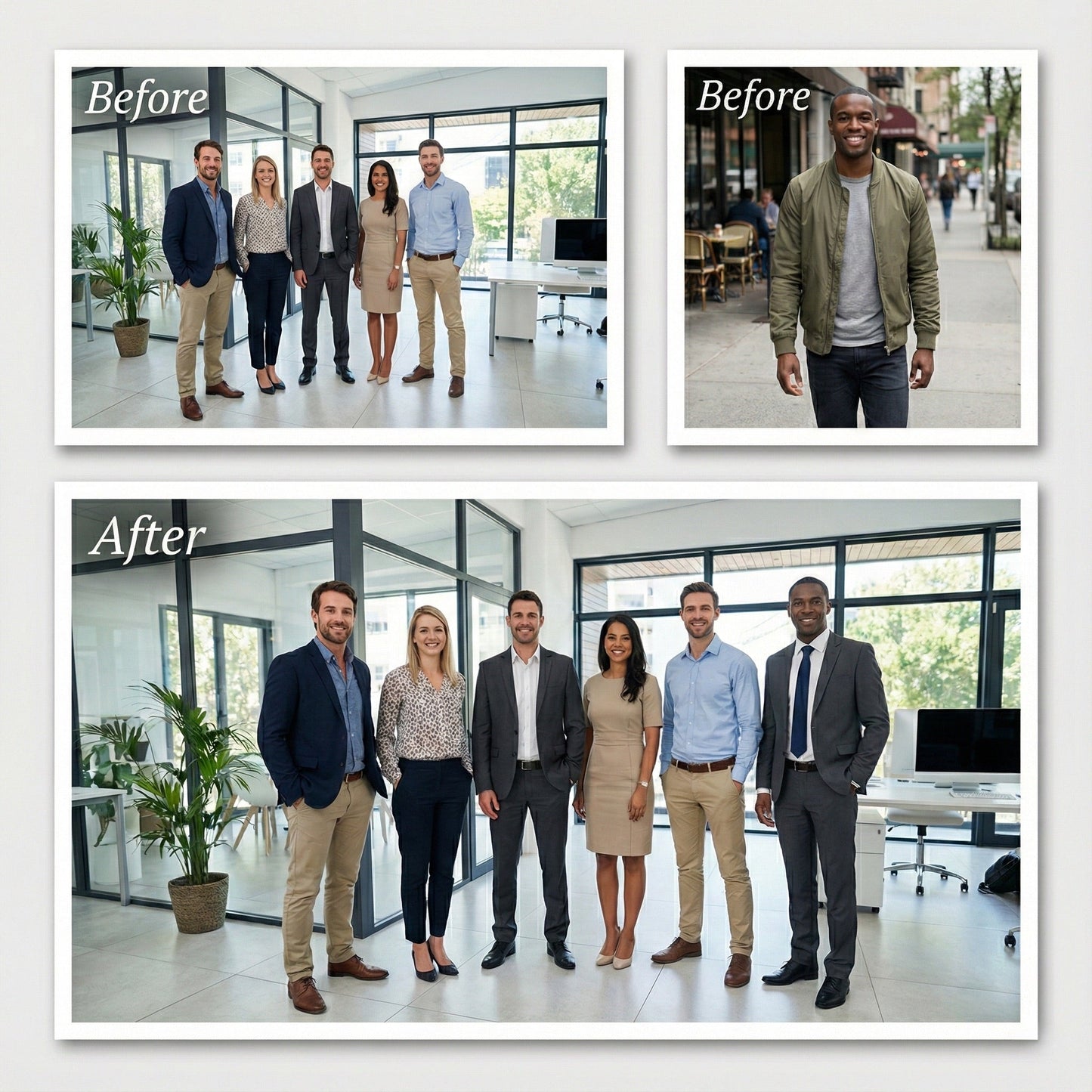 Add Person to Corporate Team Photo - Professional Group Merge & Business Suit Editing by Phoenix Tree Studio