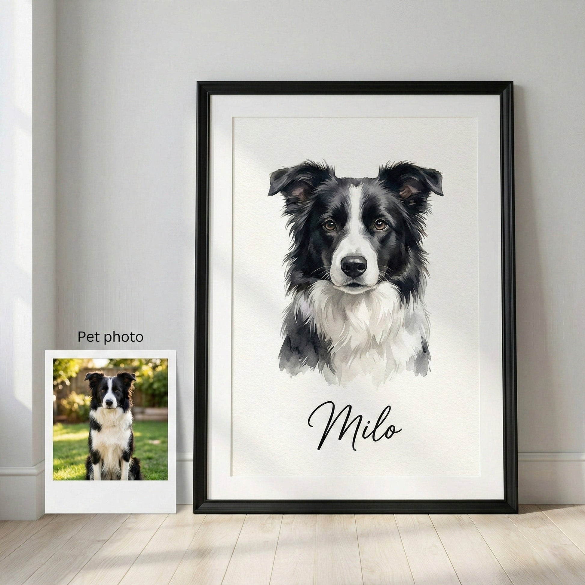 Custom Dog Watercolor Portrait - Digital Art from Dog Photo by Phoenix Tree Studio